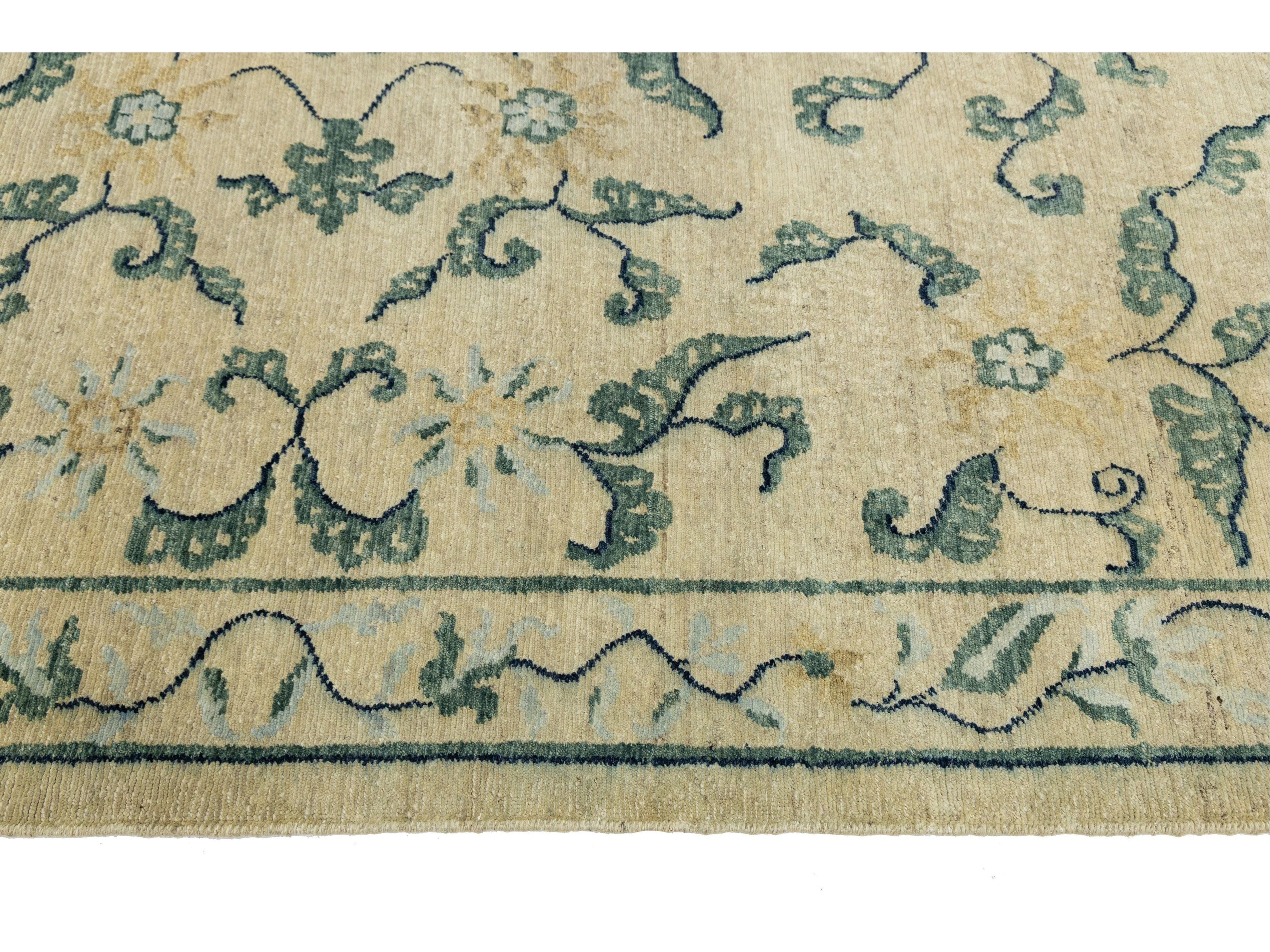 Modern Transitional Wool Rug 12 X 17