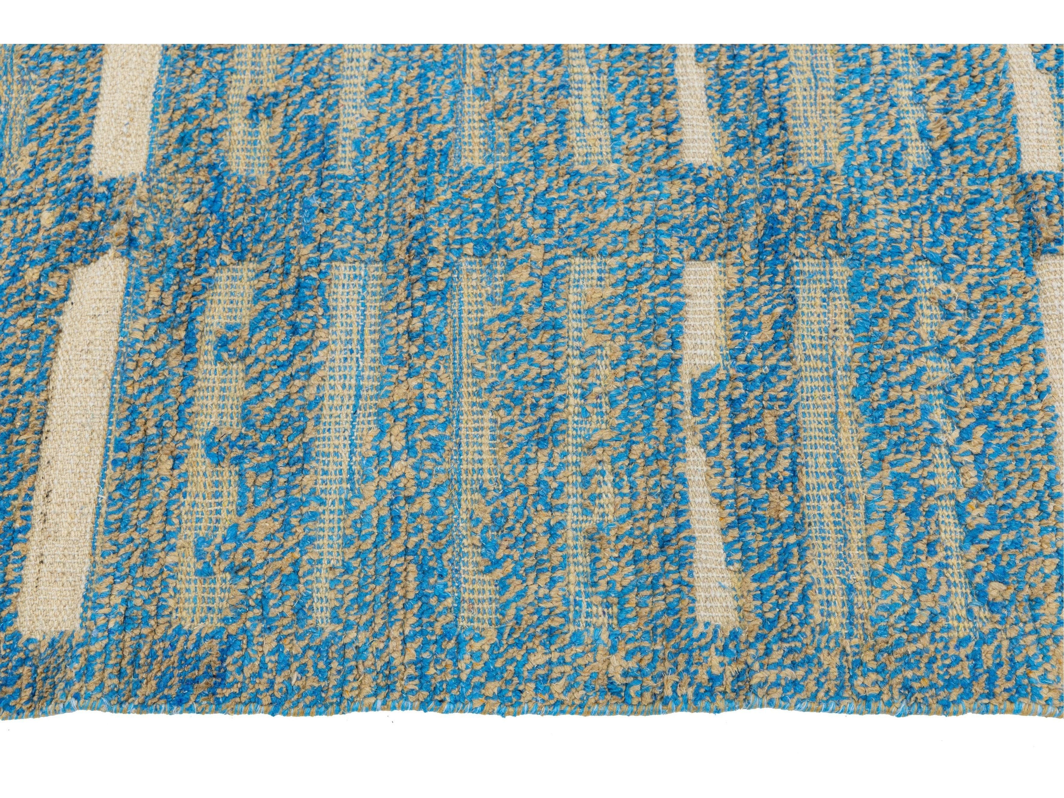 Modern Moroccan Wool Rug 9 X 13
