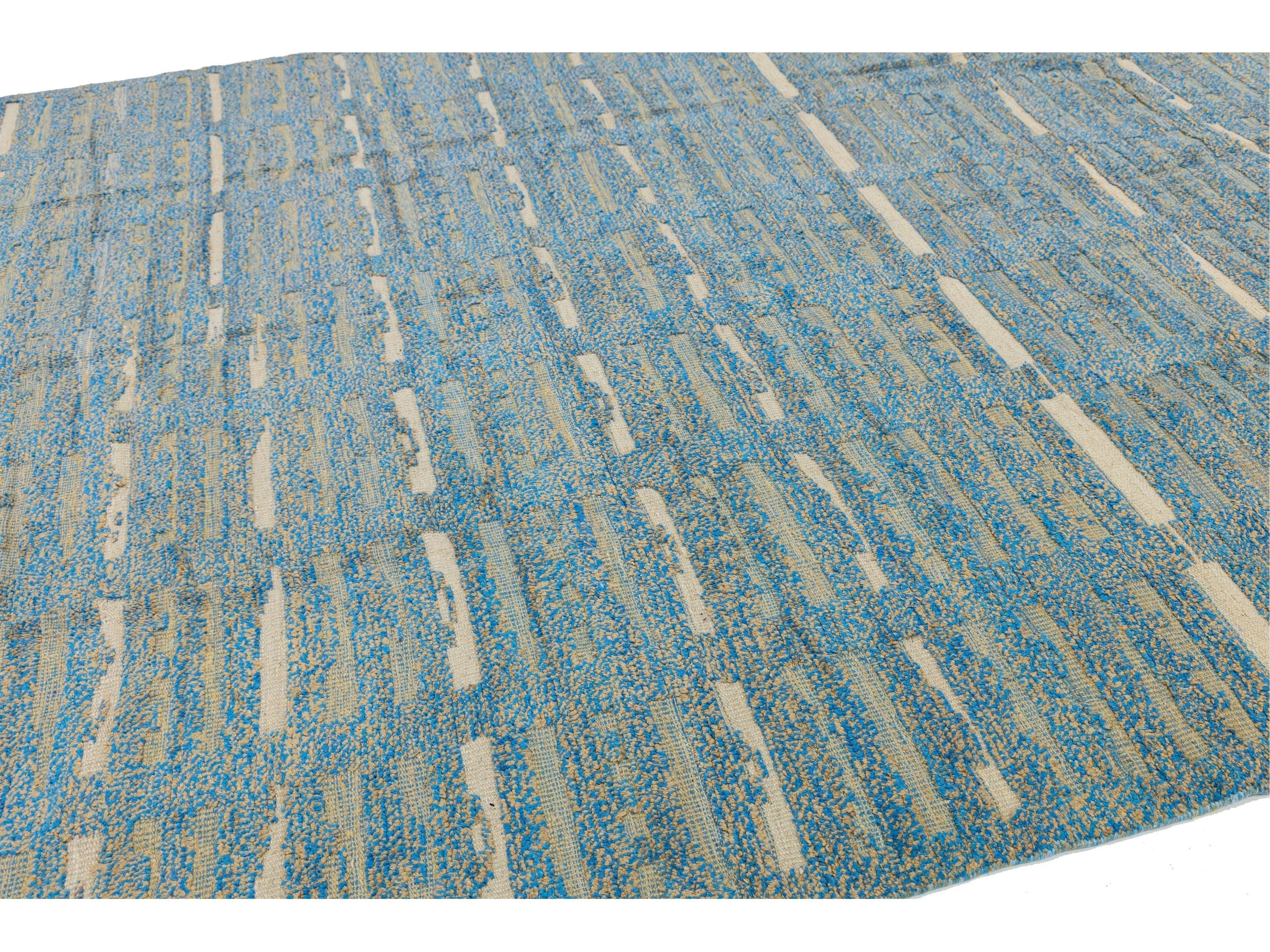 Modern Moroccan Wool Rug 9 X 13