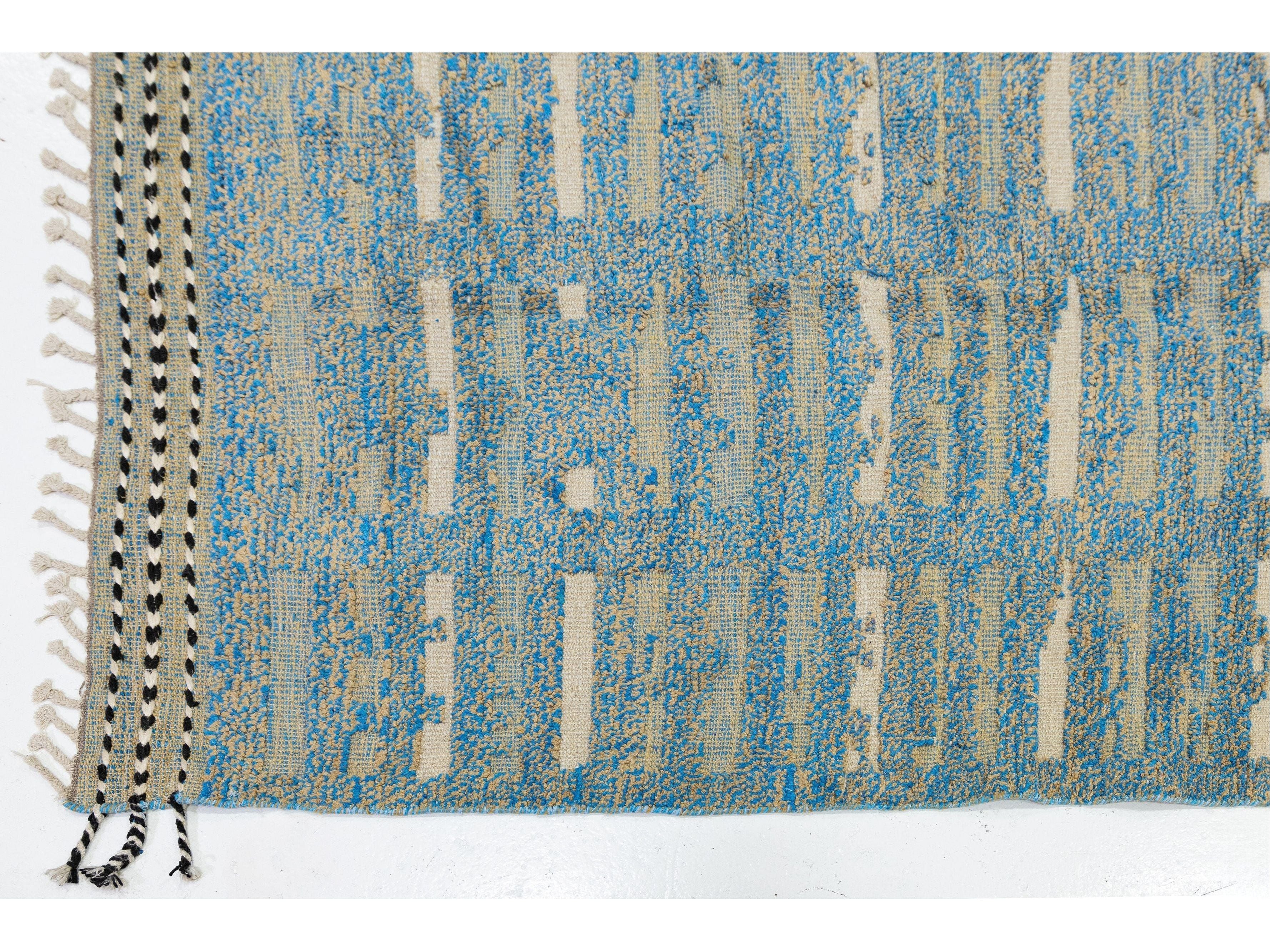 Modern Moroccan Wool Rug 9 X 13