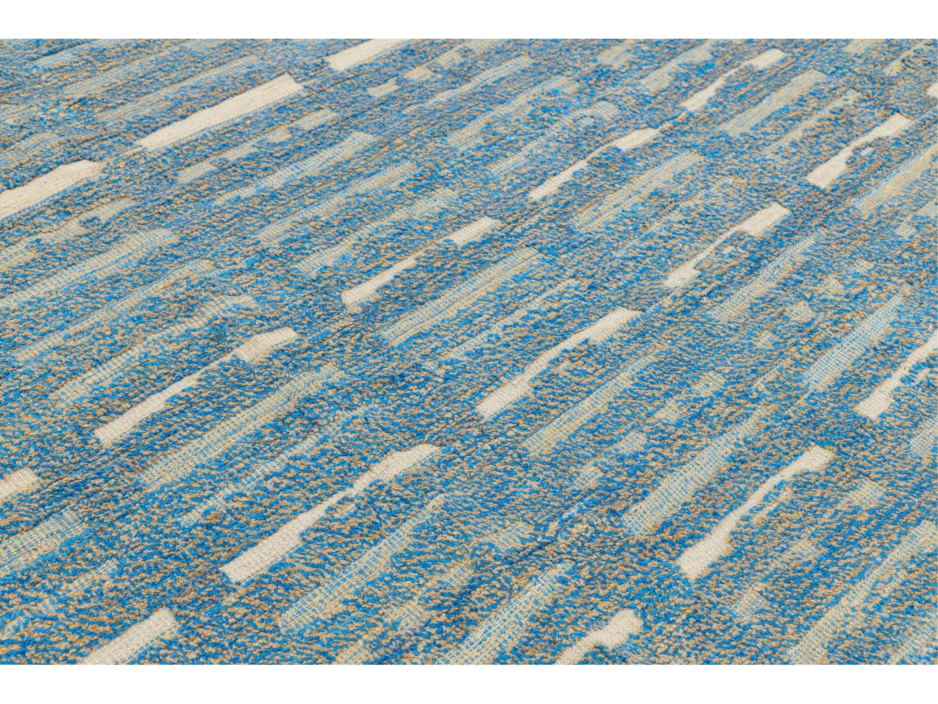 Modern Moroccan Wool Rug 9 X 13