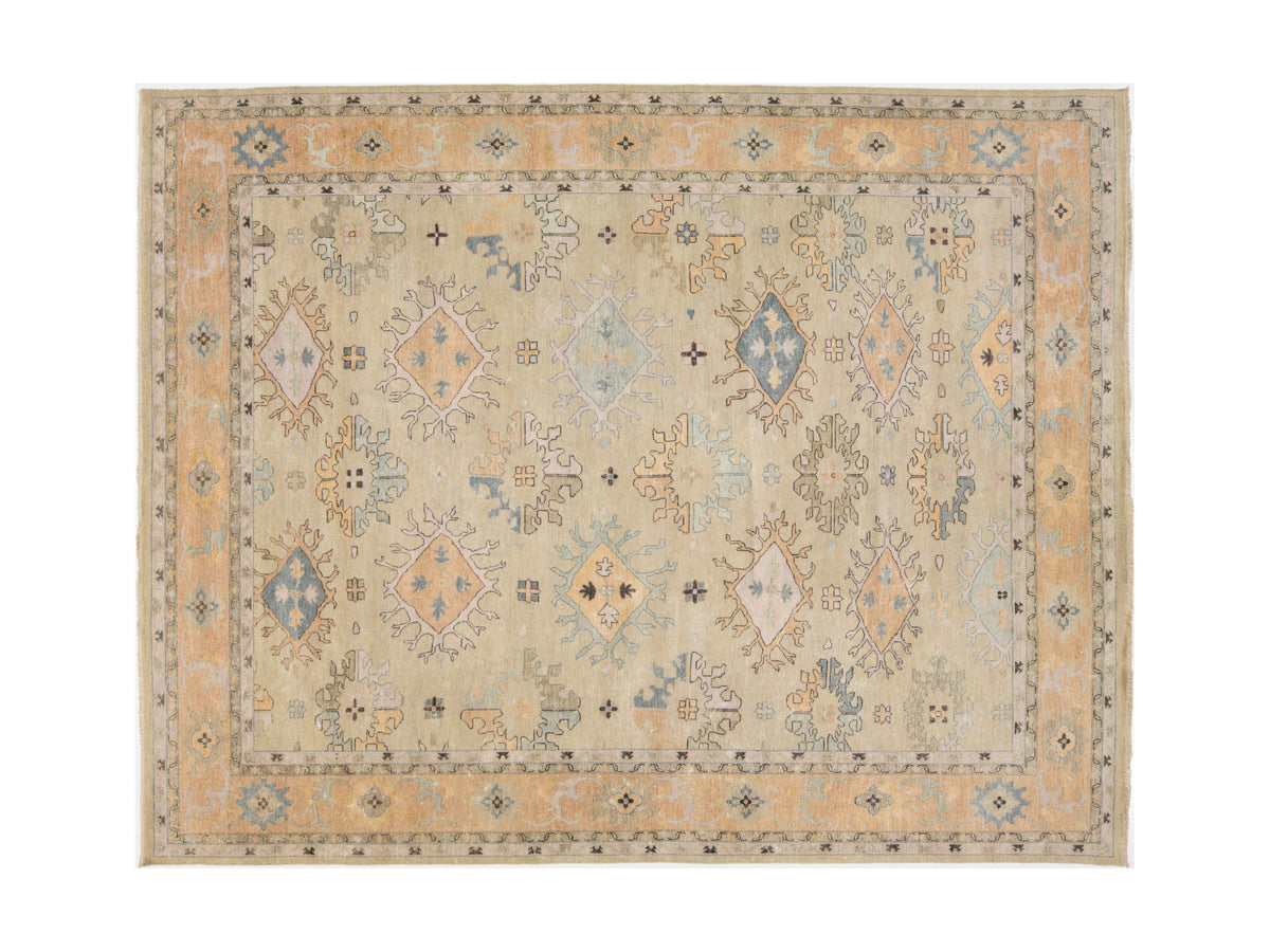 Modern Oushak Wool Rug 12 X 15