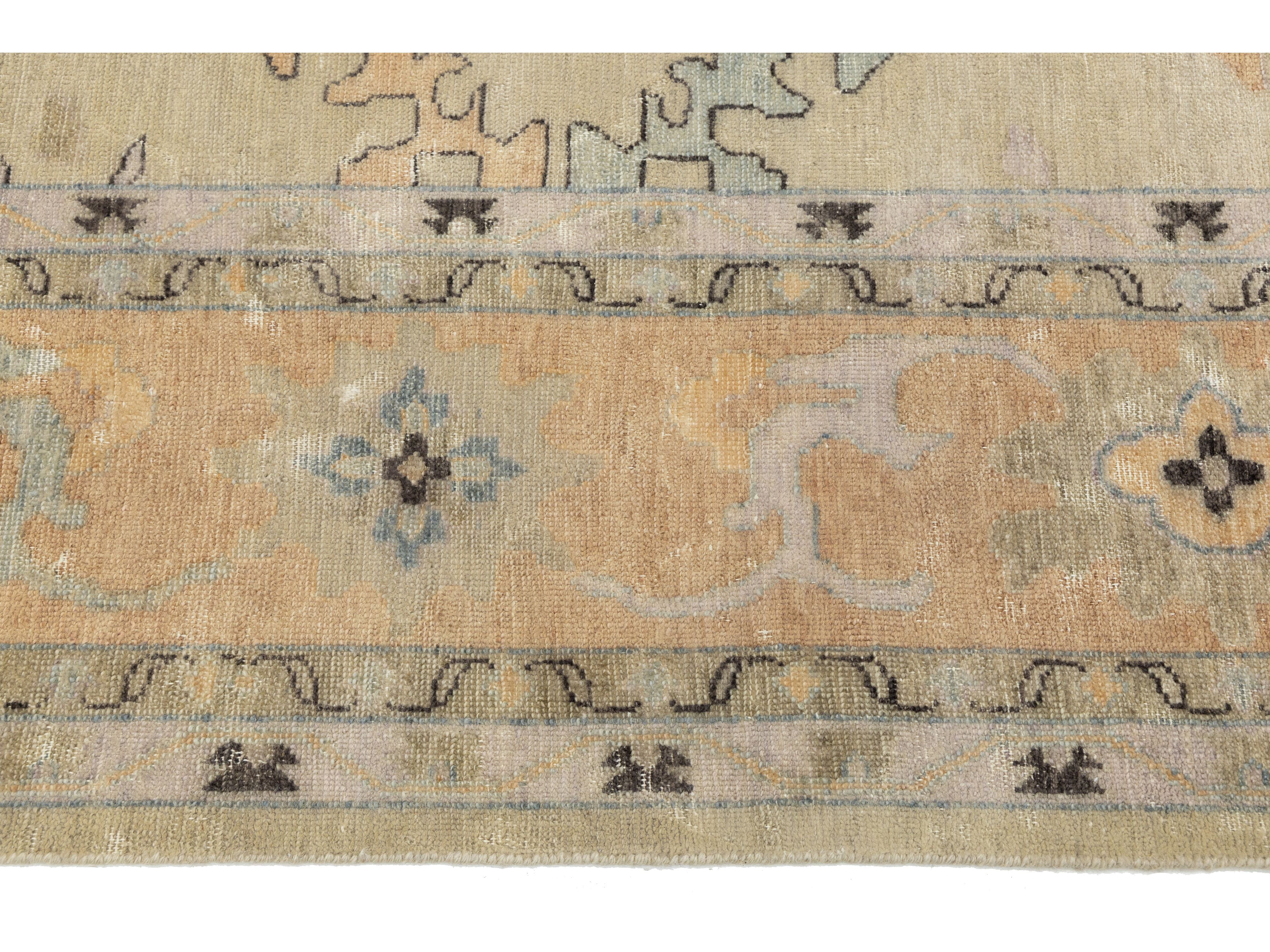 Modern Oushak Wool Rug 12 X 15