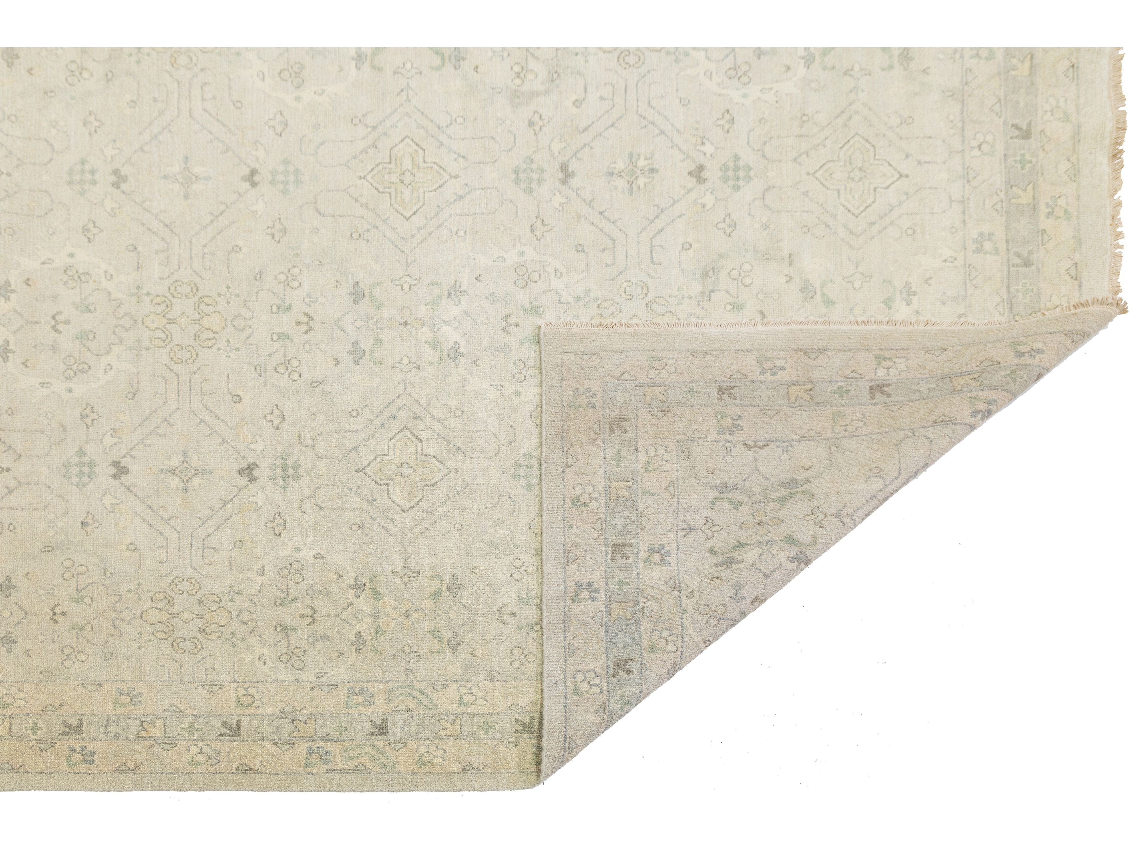 Modern Oushak Wool Rug 12 X 15