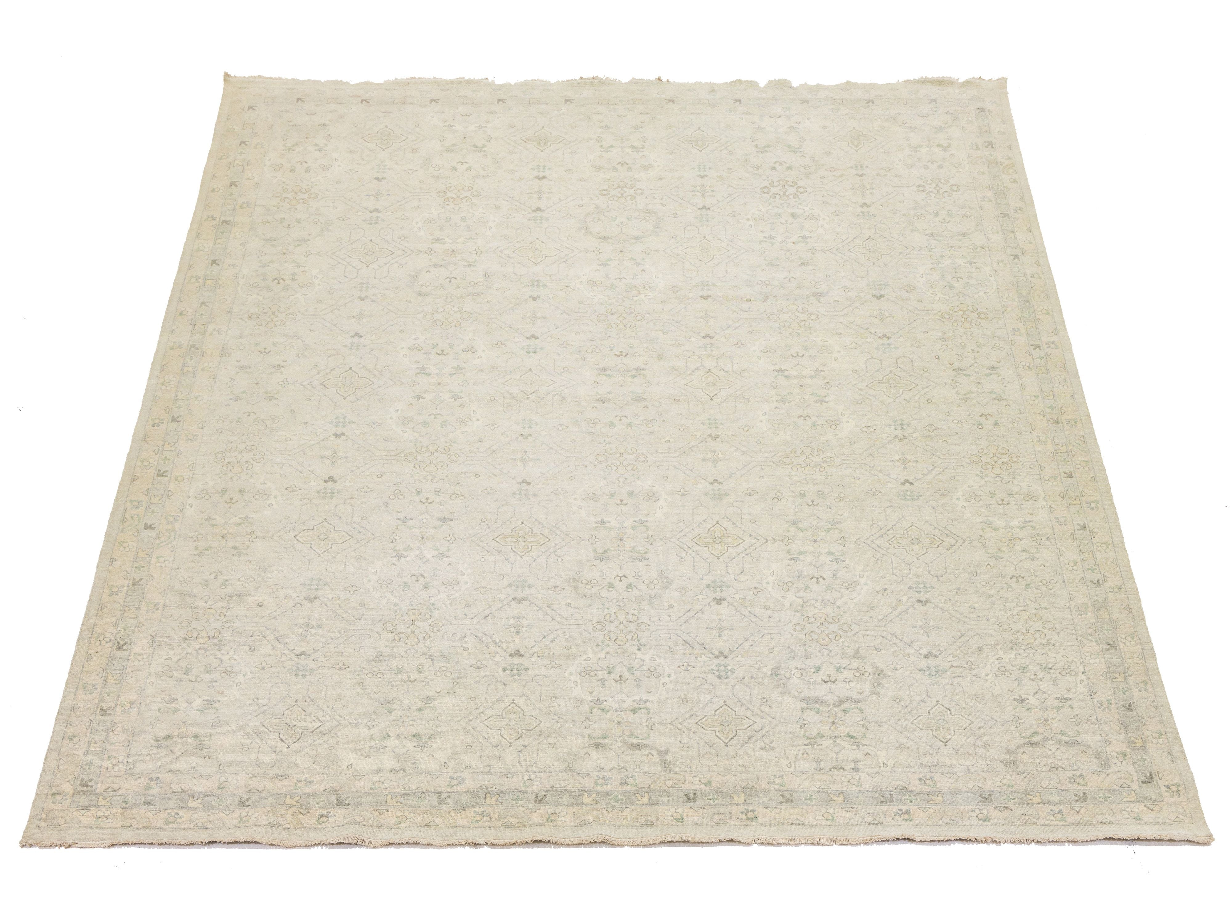 Modern Oushak Wool Rug 12 X 15