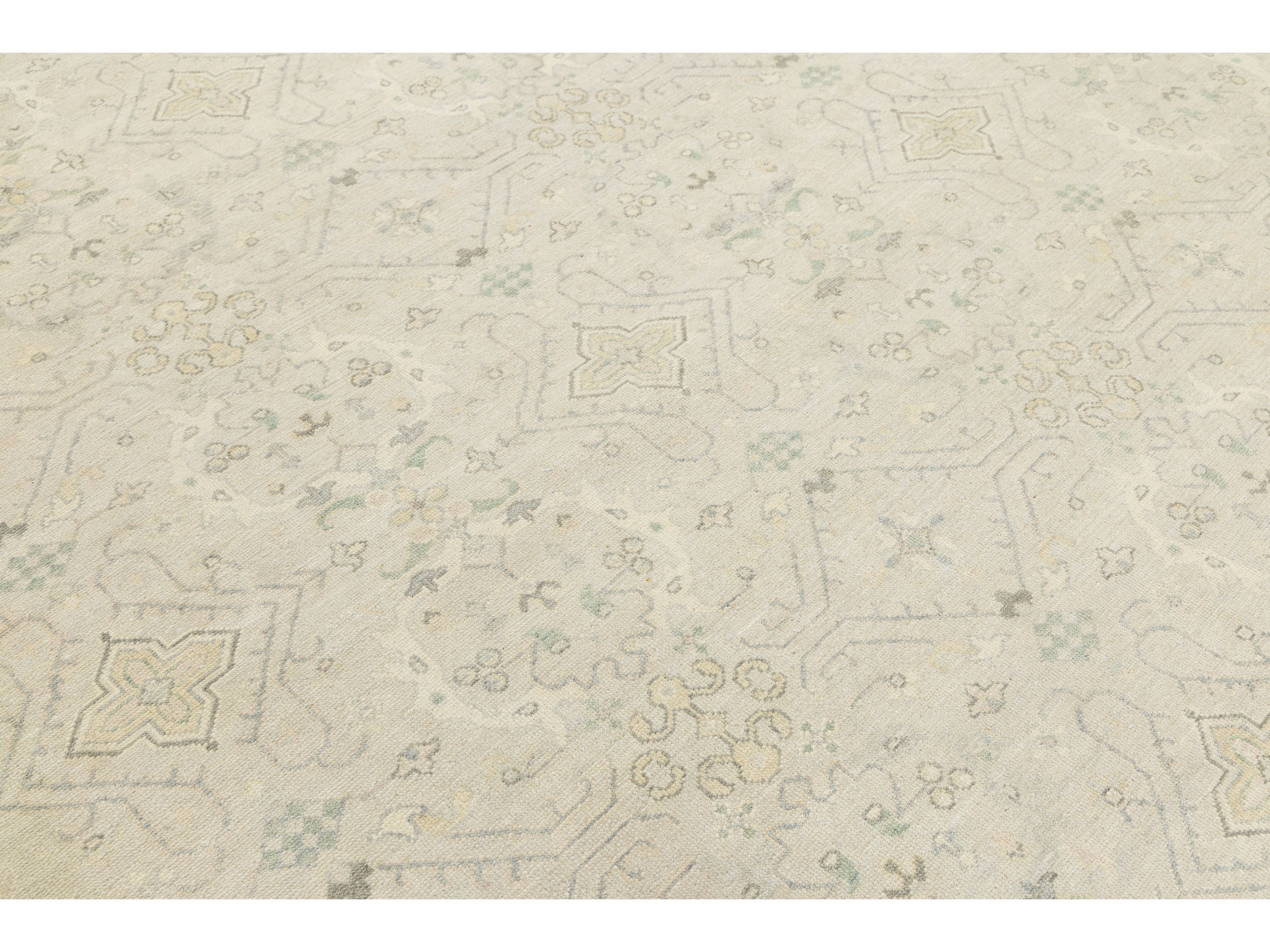 Modern Oushak Wool Rug 12 X 15