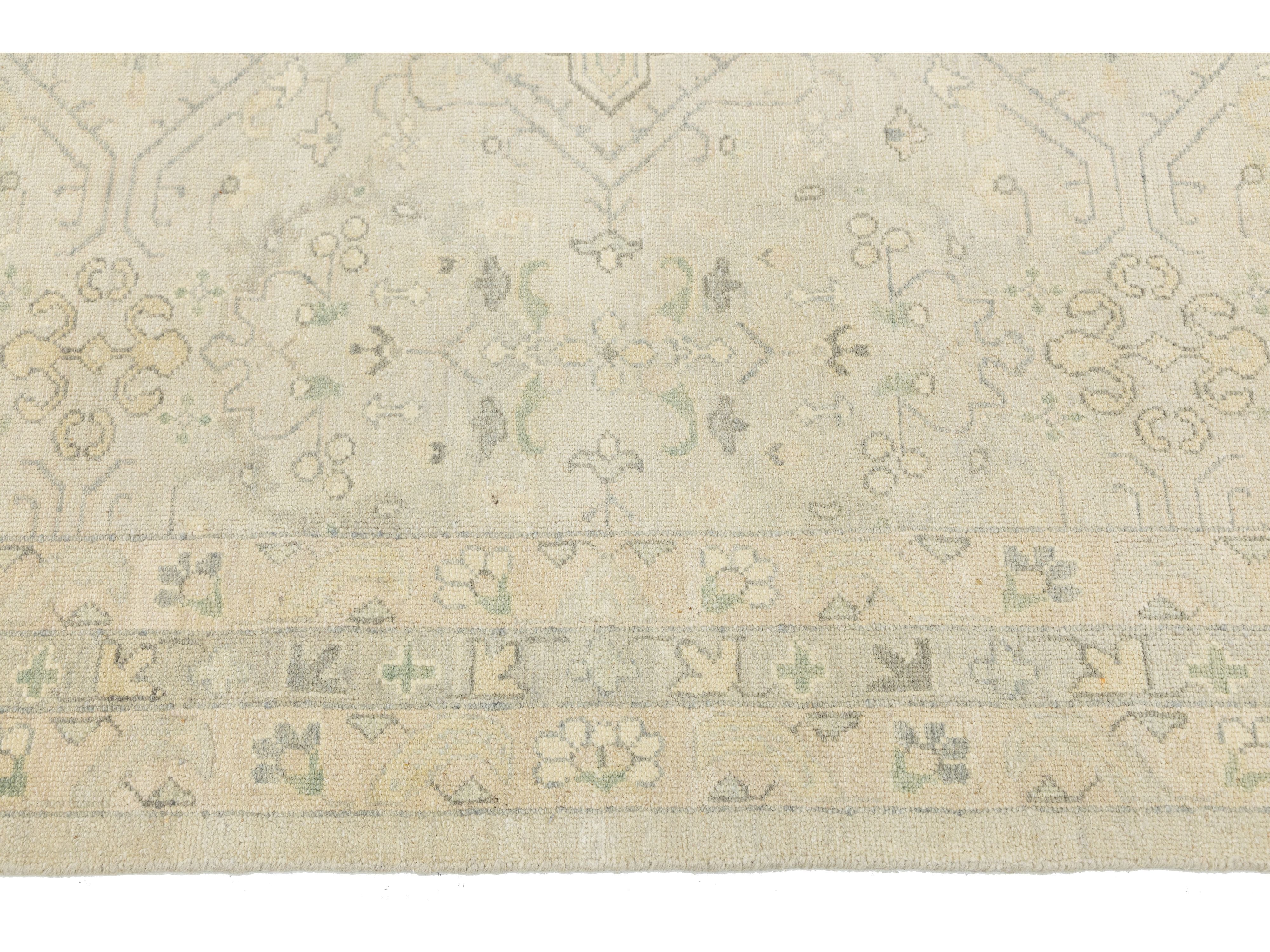 Modern Oushak Wool Rug 12 X 15
