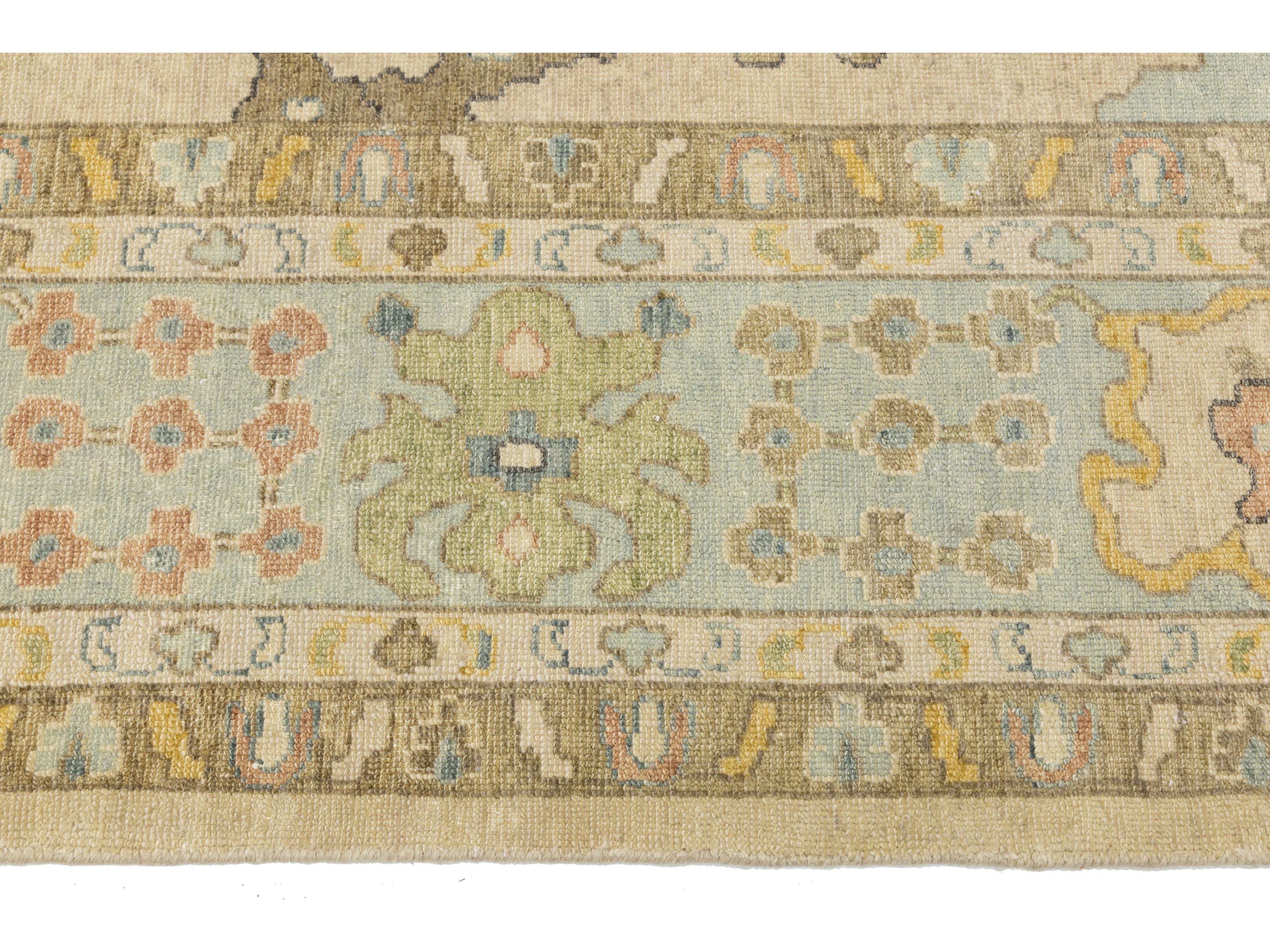 Modern Oushak Wool Rug 12 X 15