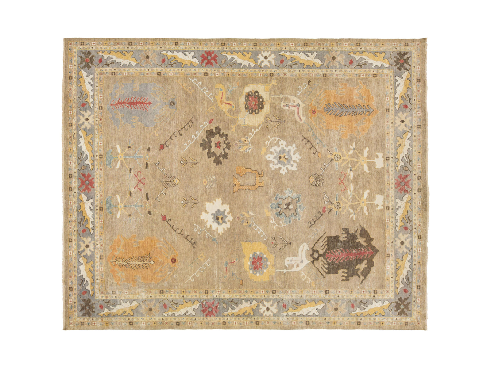 Modern Oushak Wool Rug 12 X 15