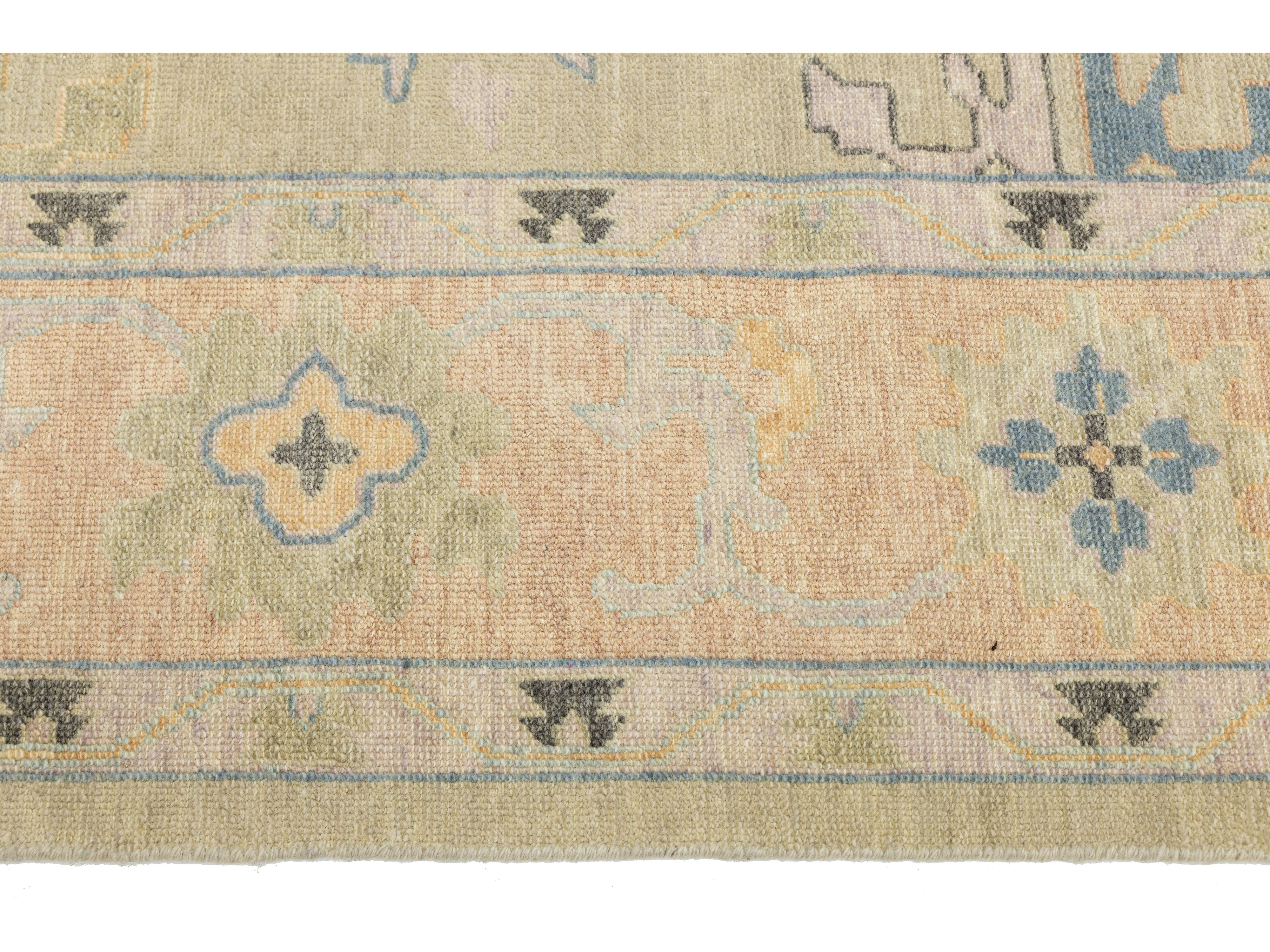 Modern Oushak Wool Rug 9 X 12
