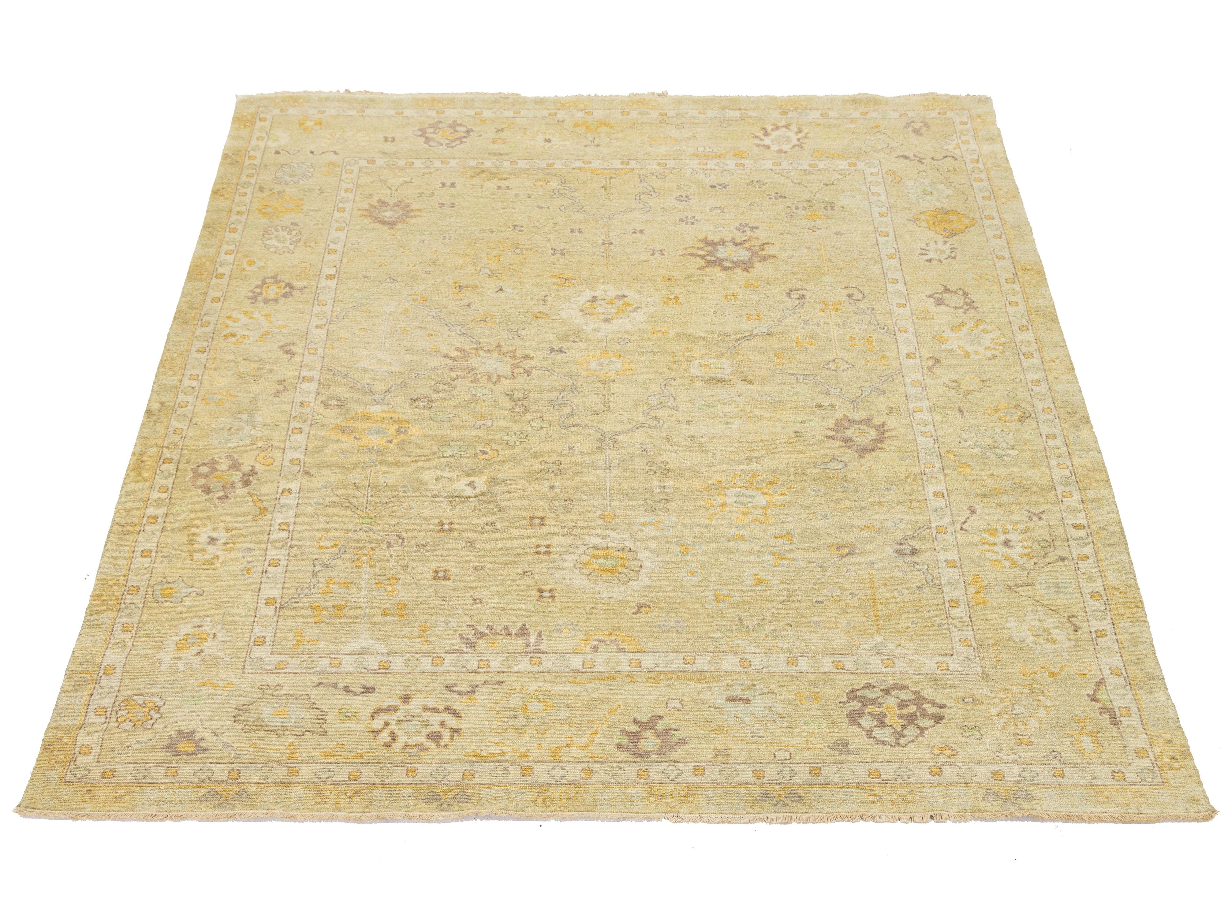 Modern Oushak Wool Rug 8 X 10