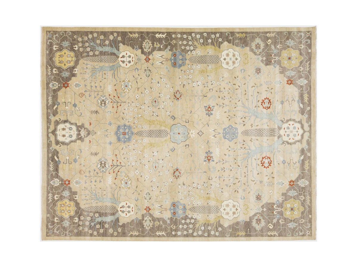 Modern Oushak Wool Rug 12 X 15