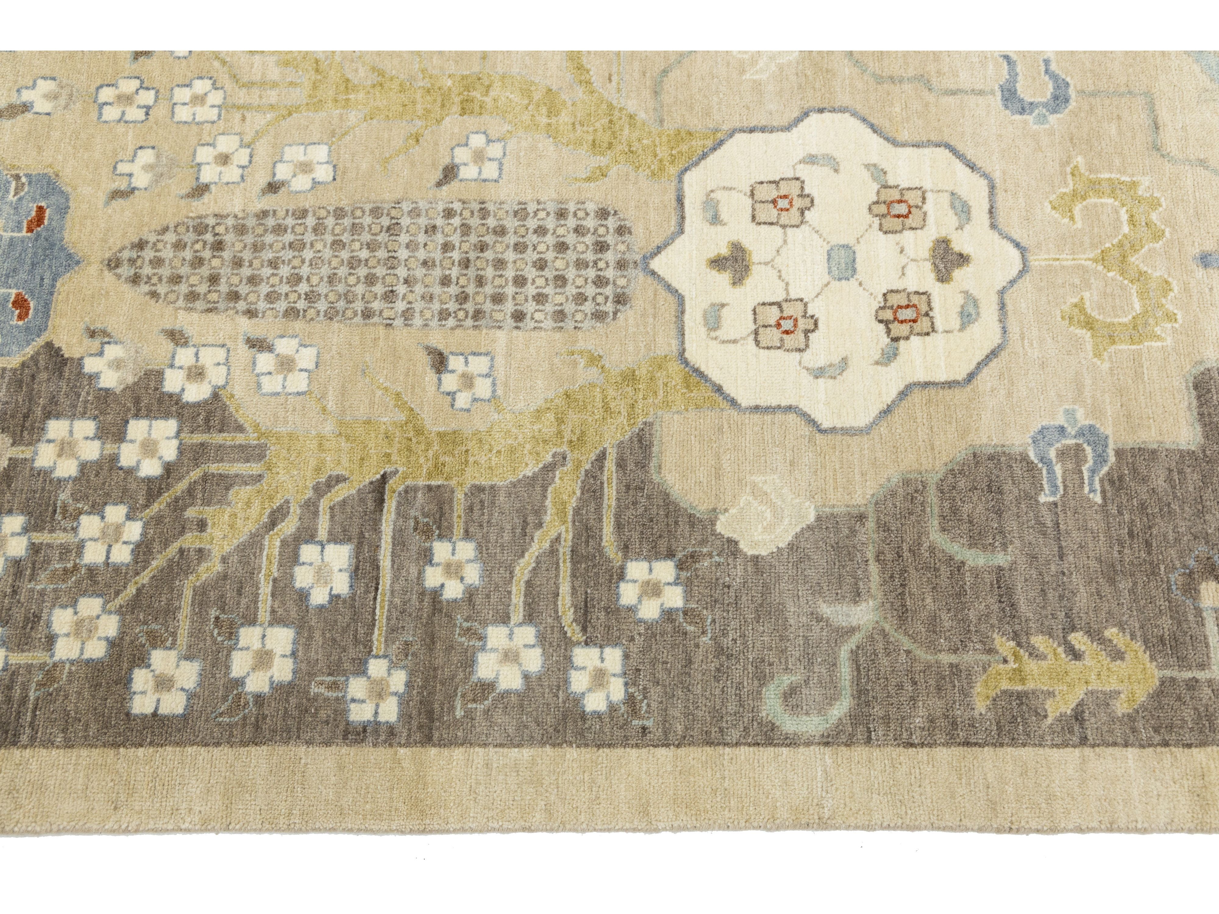 Modern Oushak Wool Rug 12 X 15