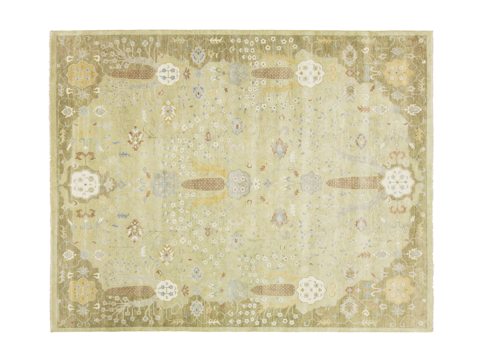 Modern Oushak Wool Rug 12 X 15