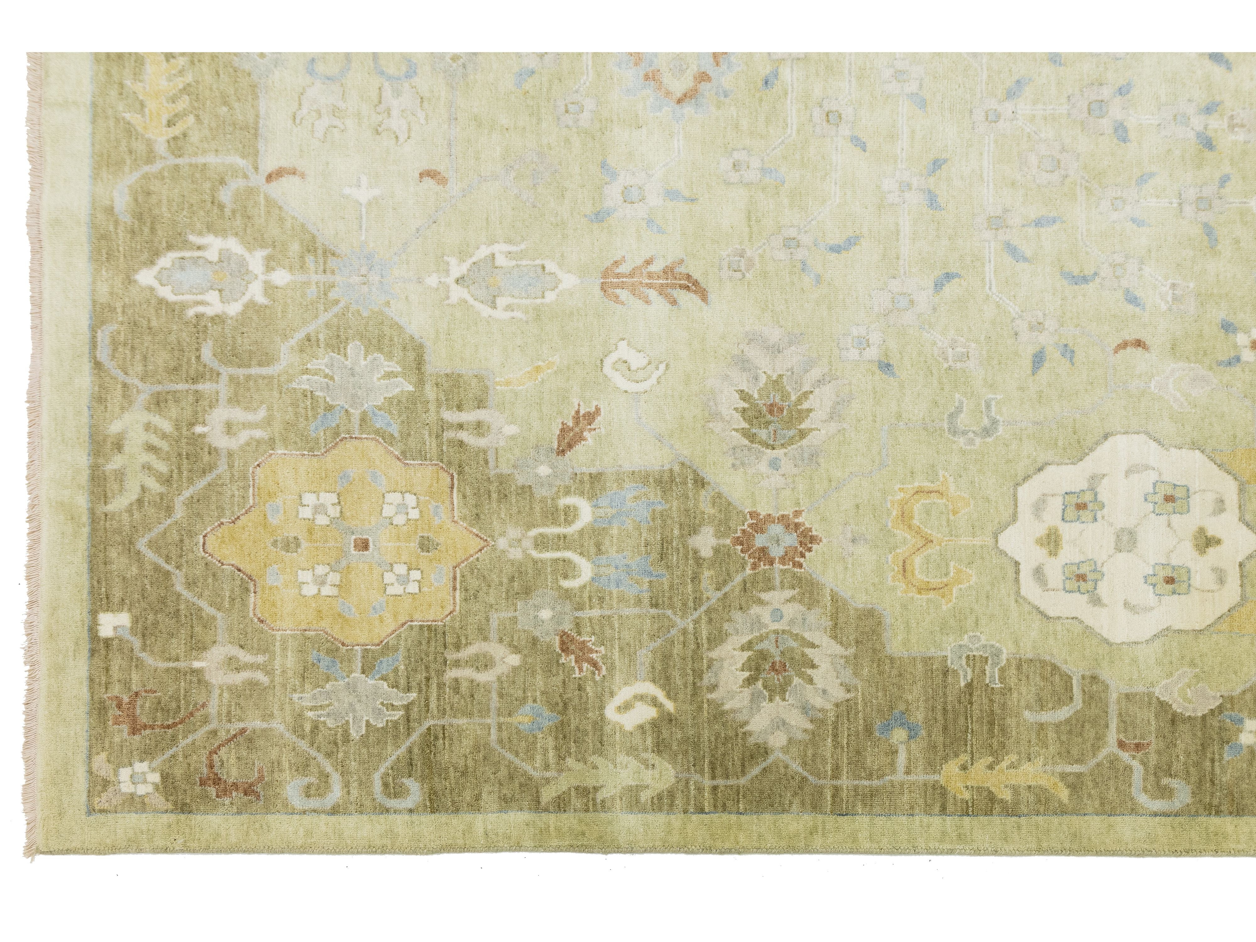 Modern Oushak Wool Rug 12 X 15
