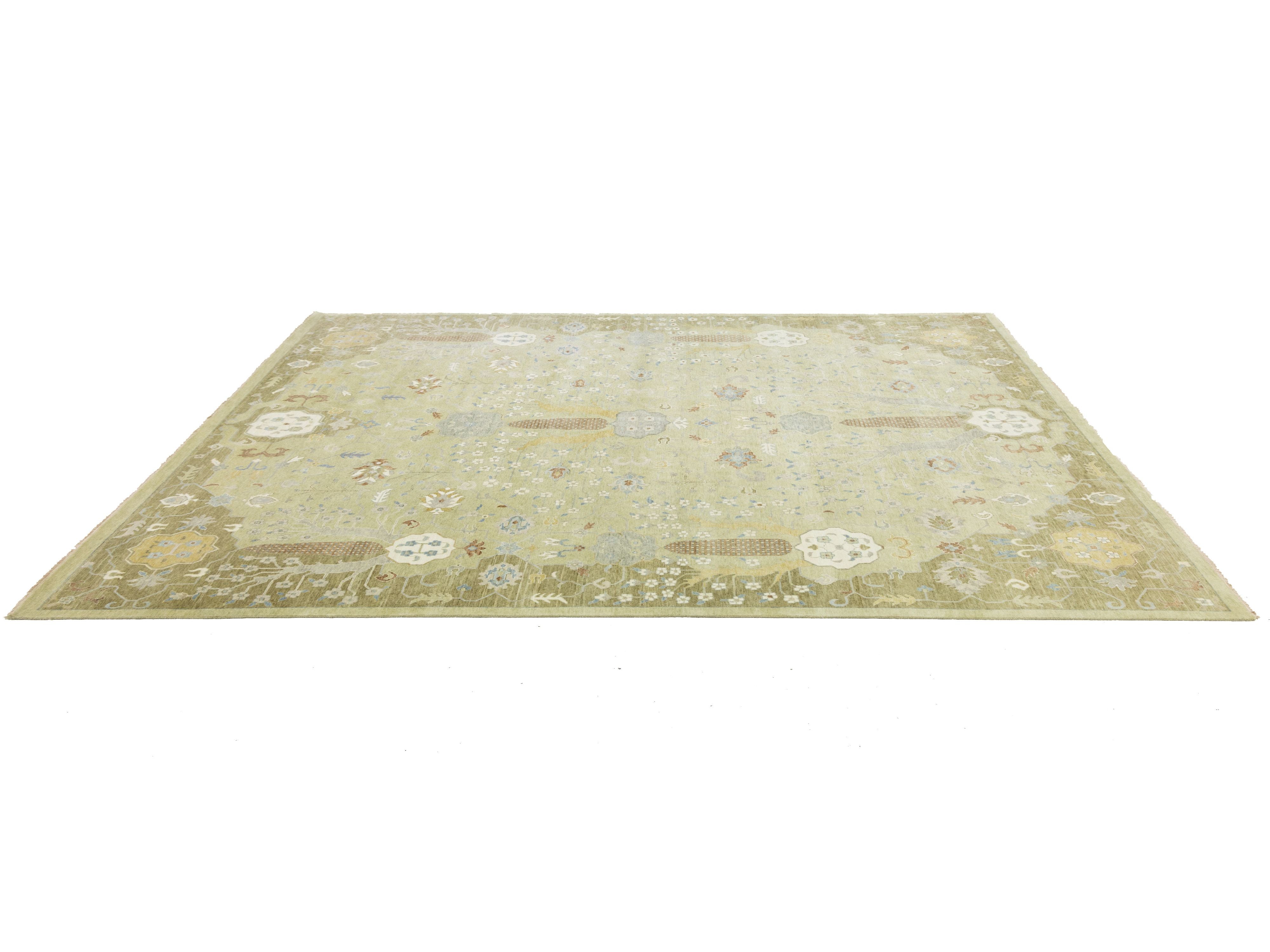 Modern Oushak Wool Rug 12 X 15
