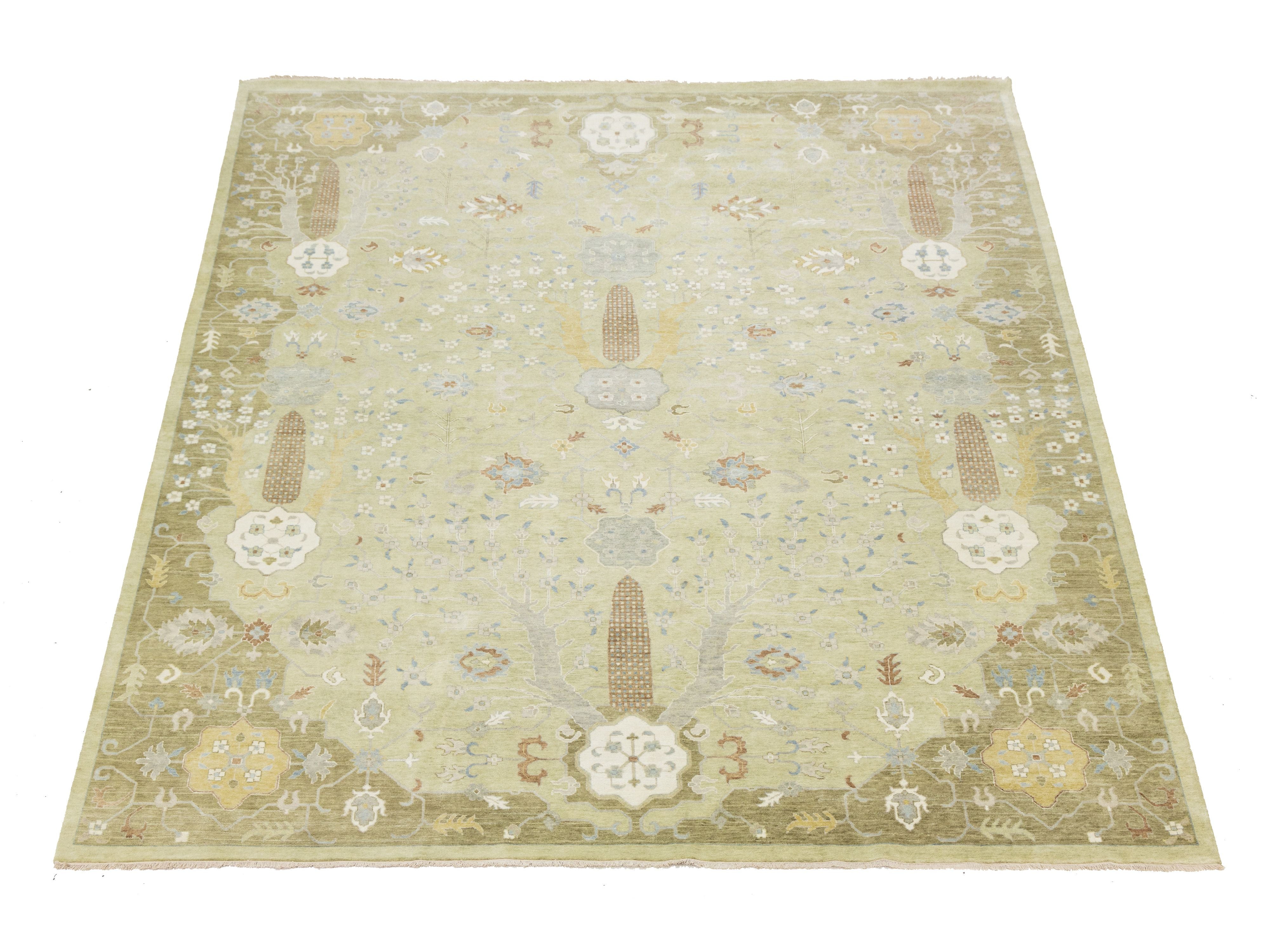 Modern Oushak Wool Rug 12 X 15