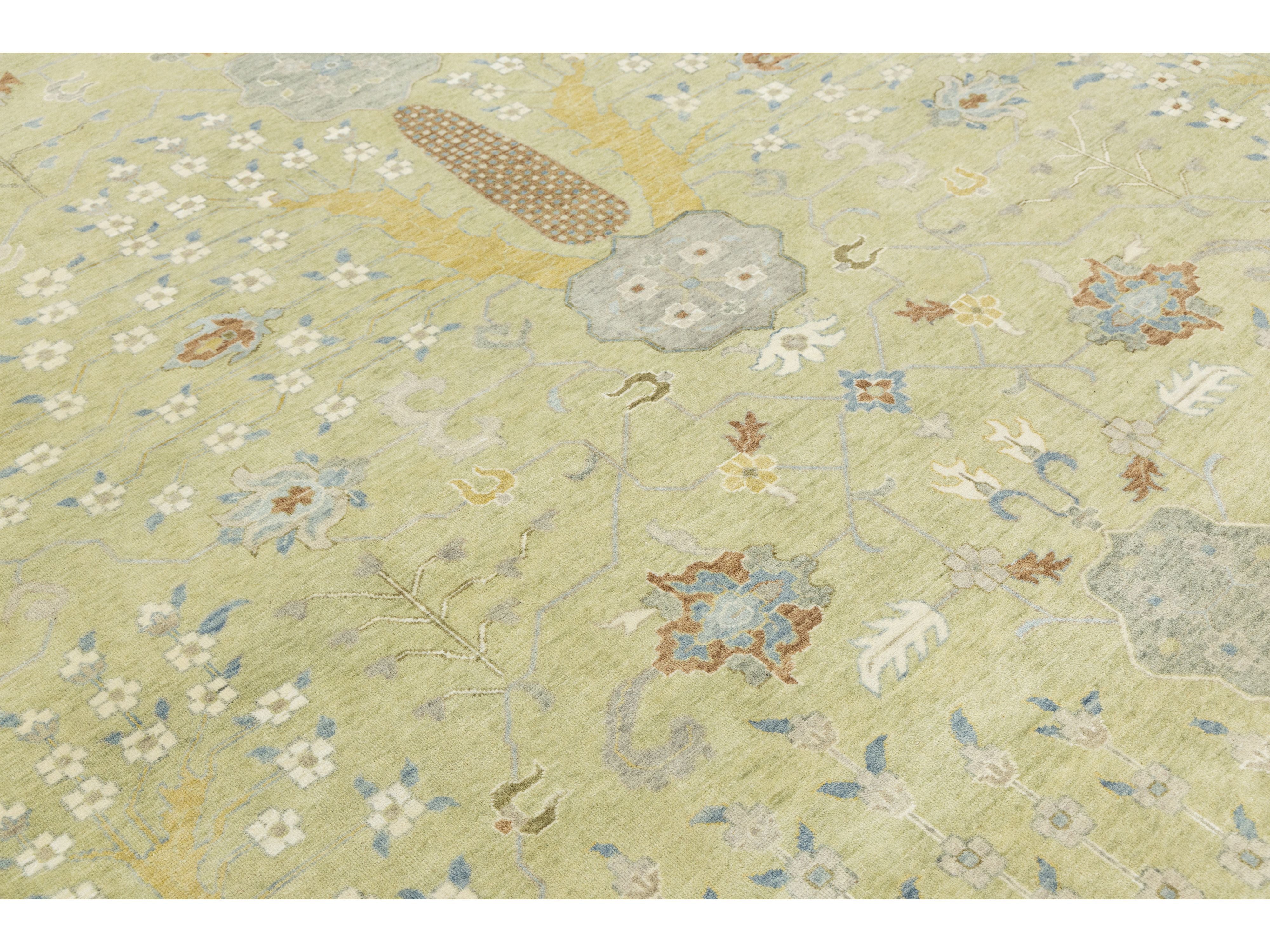 Modern Oushak Wool Rug 12 X 15