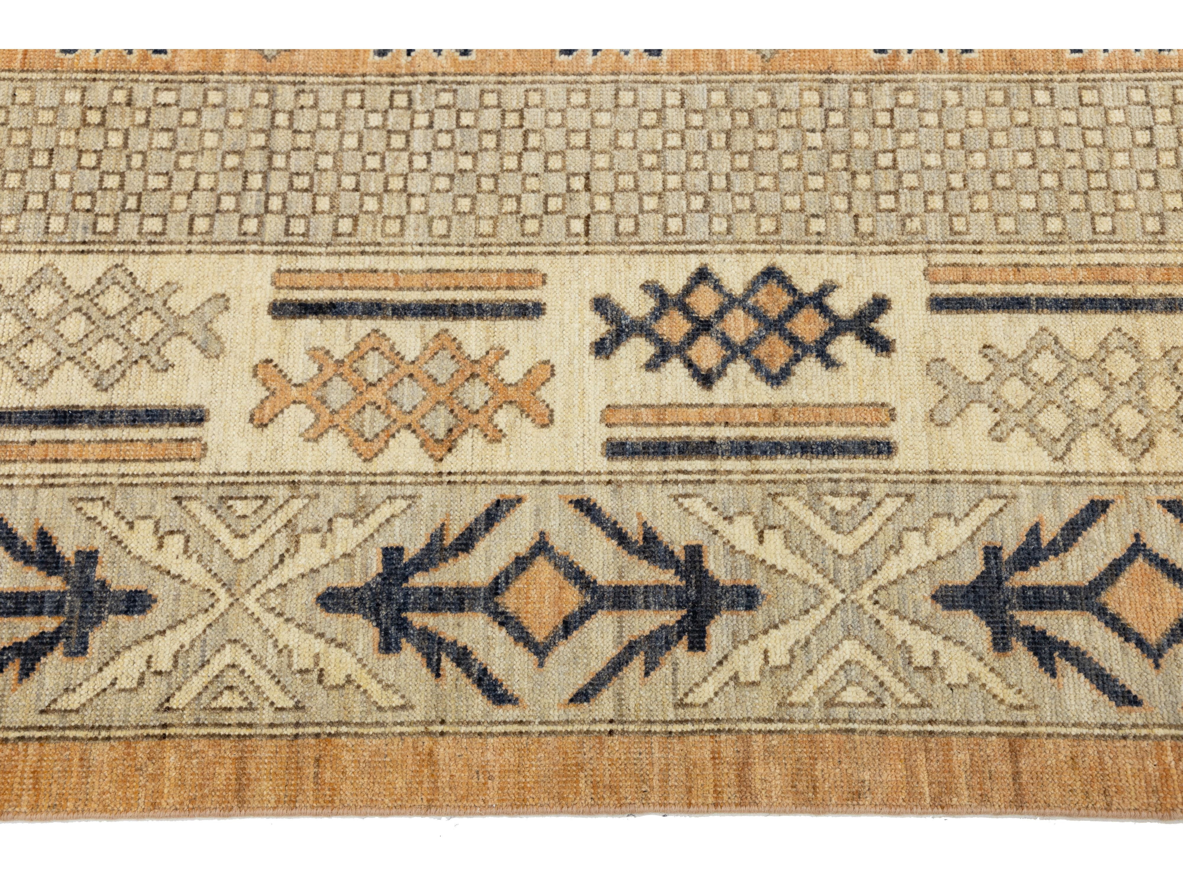 Modern Khotan Wool Rug 15 X 19