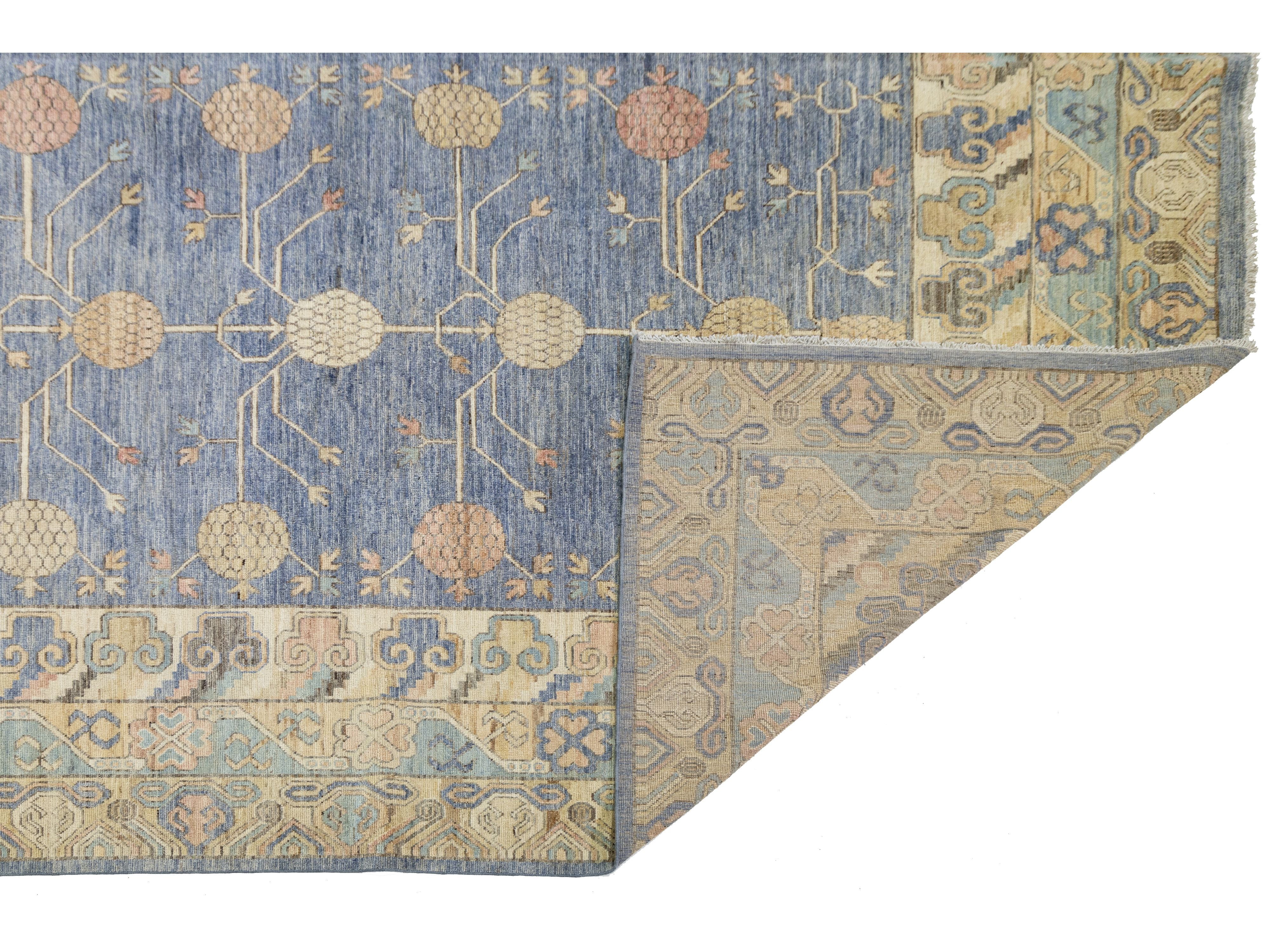 Modern Khotan Wool Rug 13 X 19