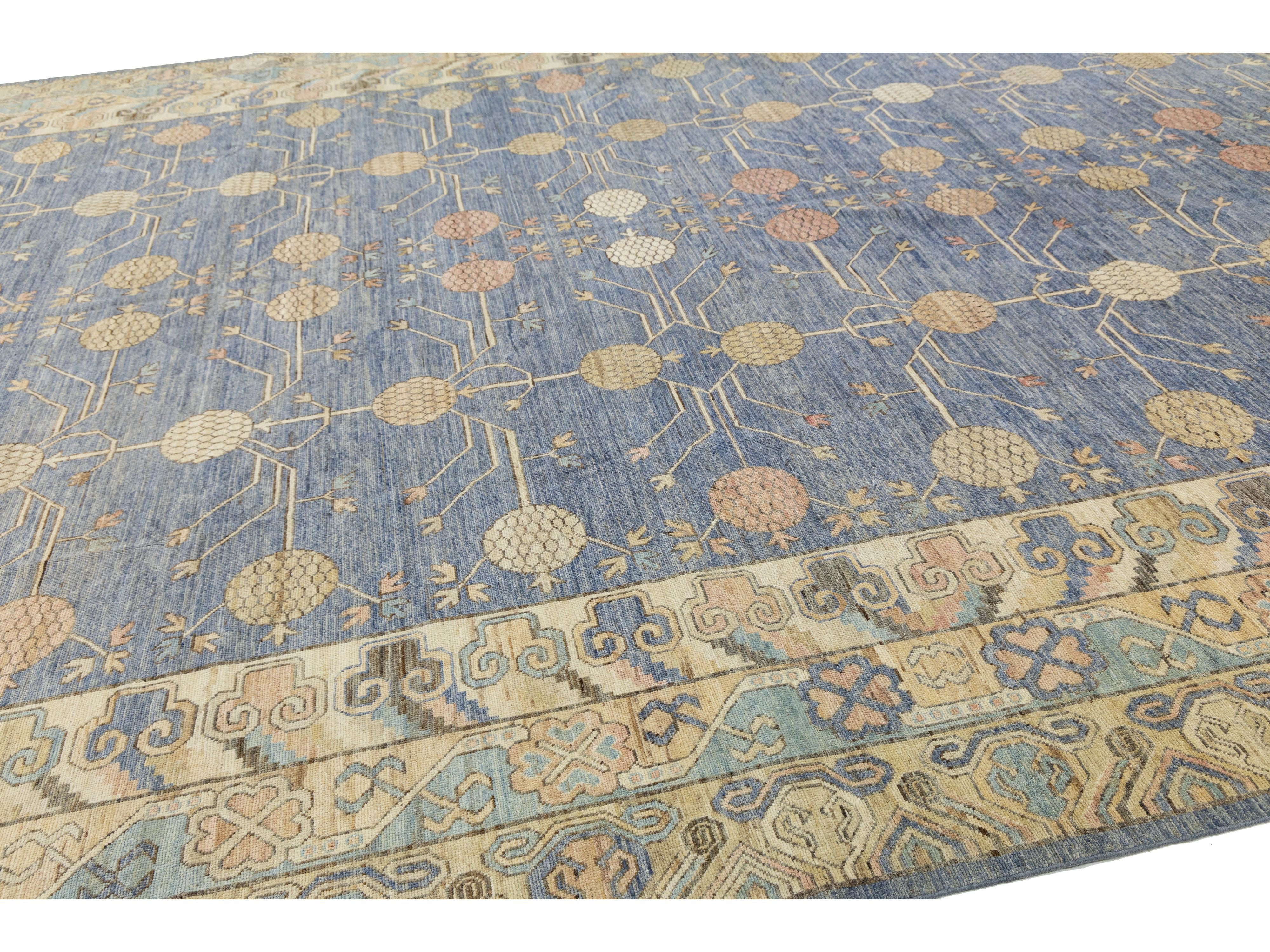 Modern Khotan Wool Rug 13 X 19