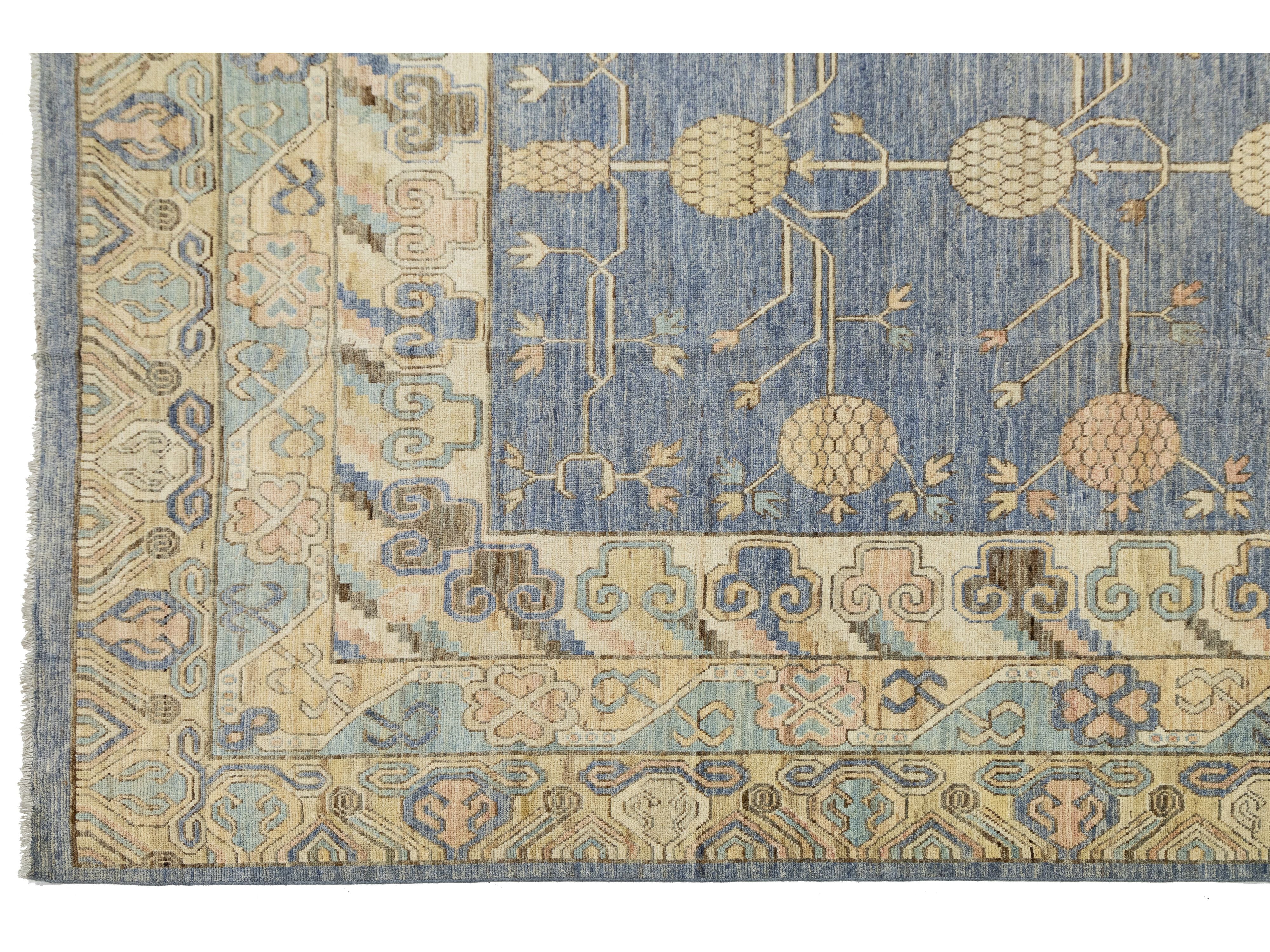 Modern Khotan Wool Rug 13 X 19