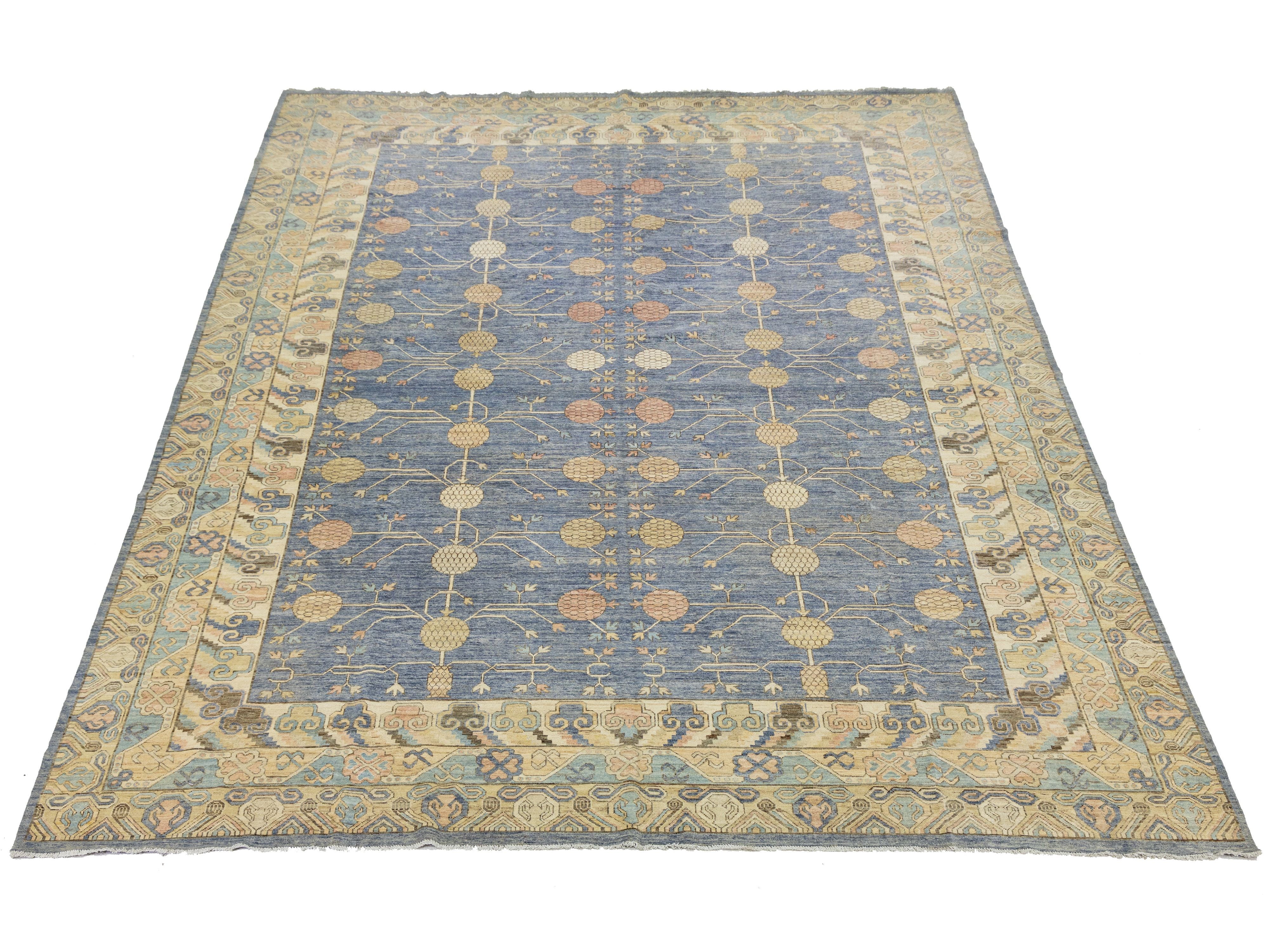 Modern Khotan Wool Rug 13 X 19