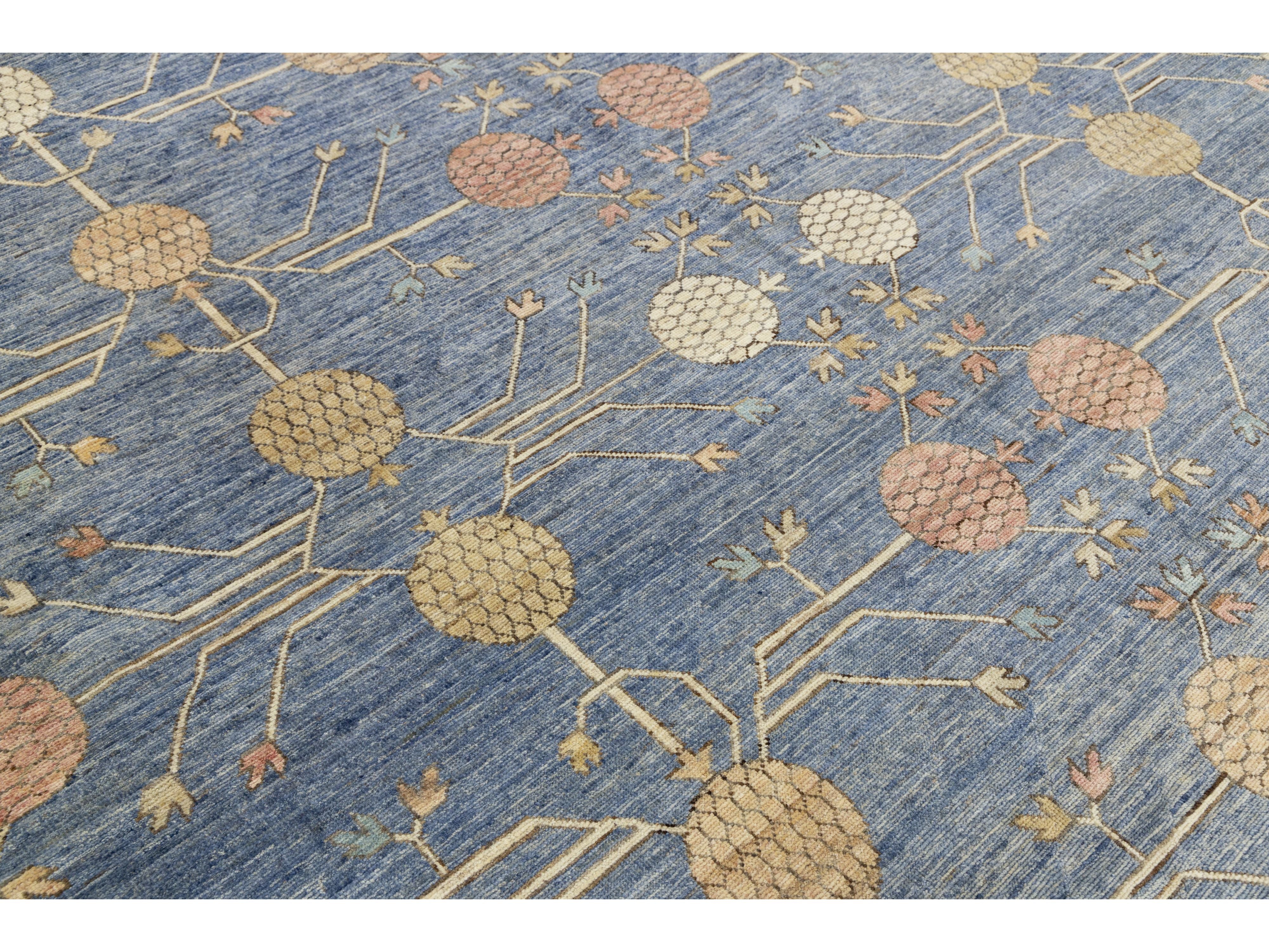 Modern Khotan Wool Rug 13 X 19