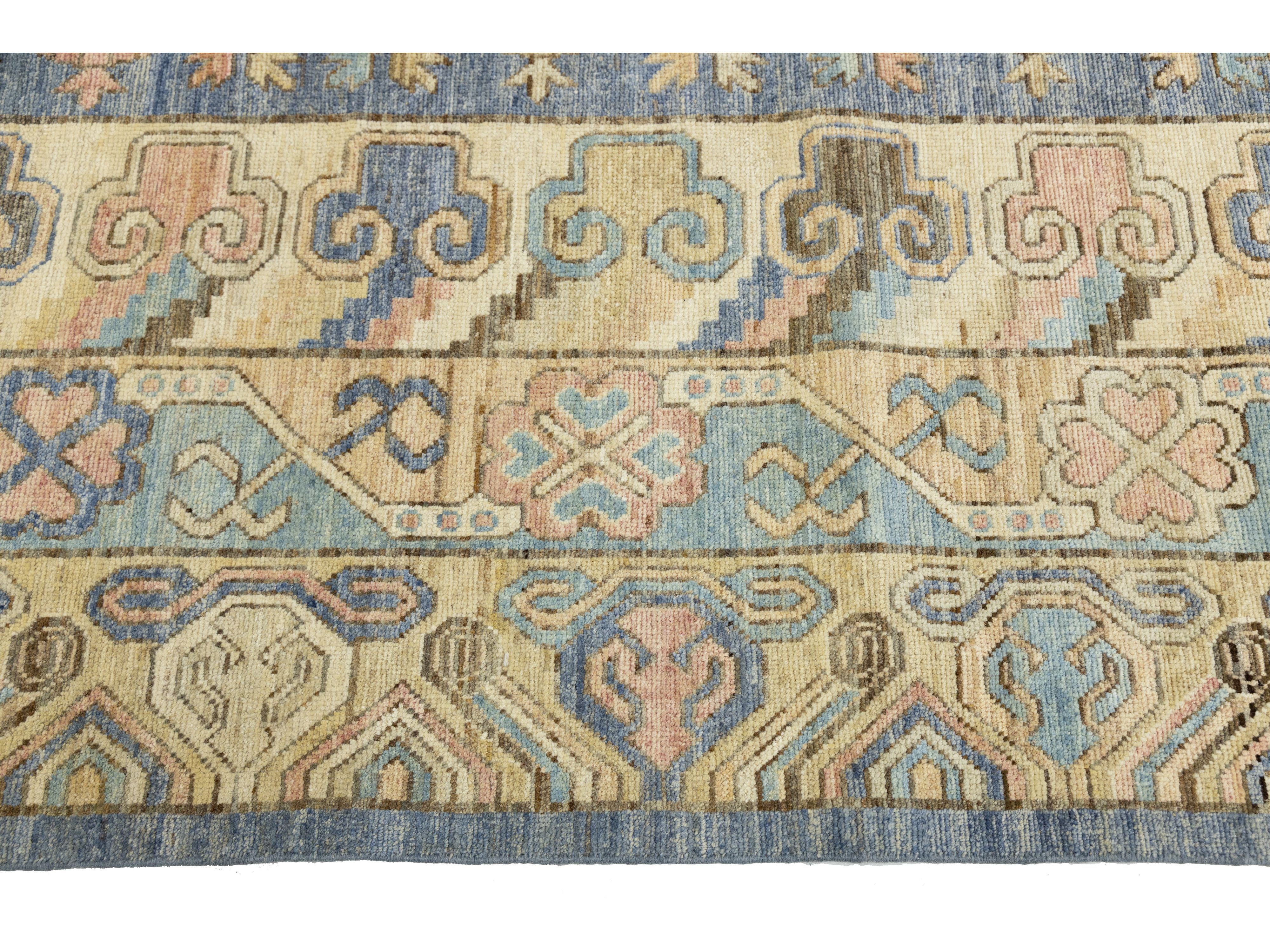 Modern Khotan Wool Rug 13 X 19