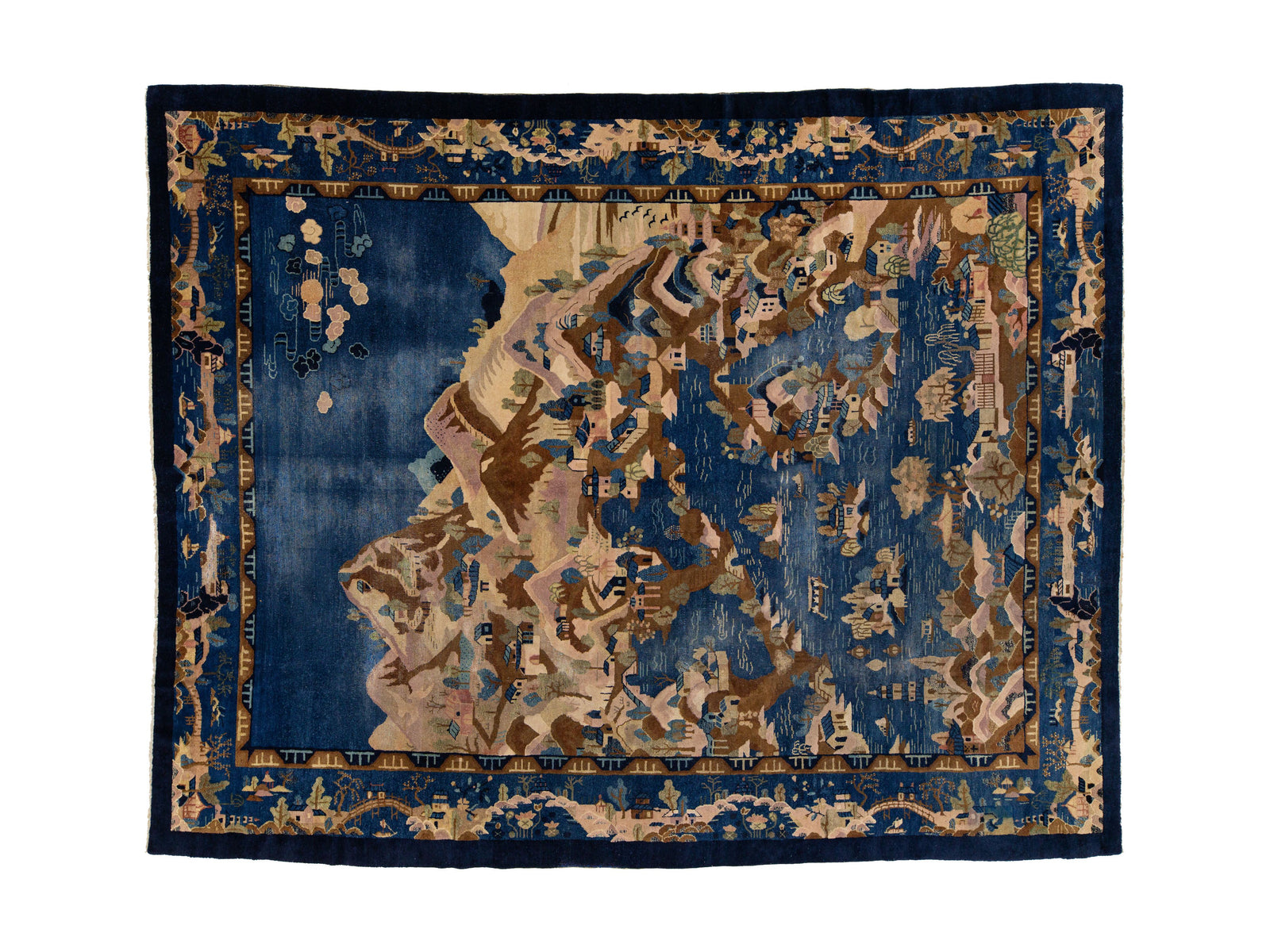 Antique Chinese Peking Wool Rug 9 X 12