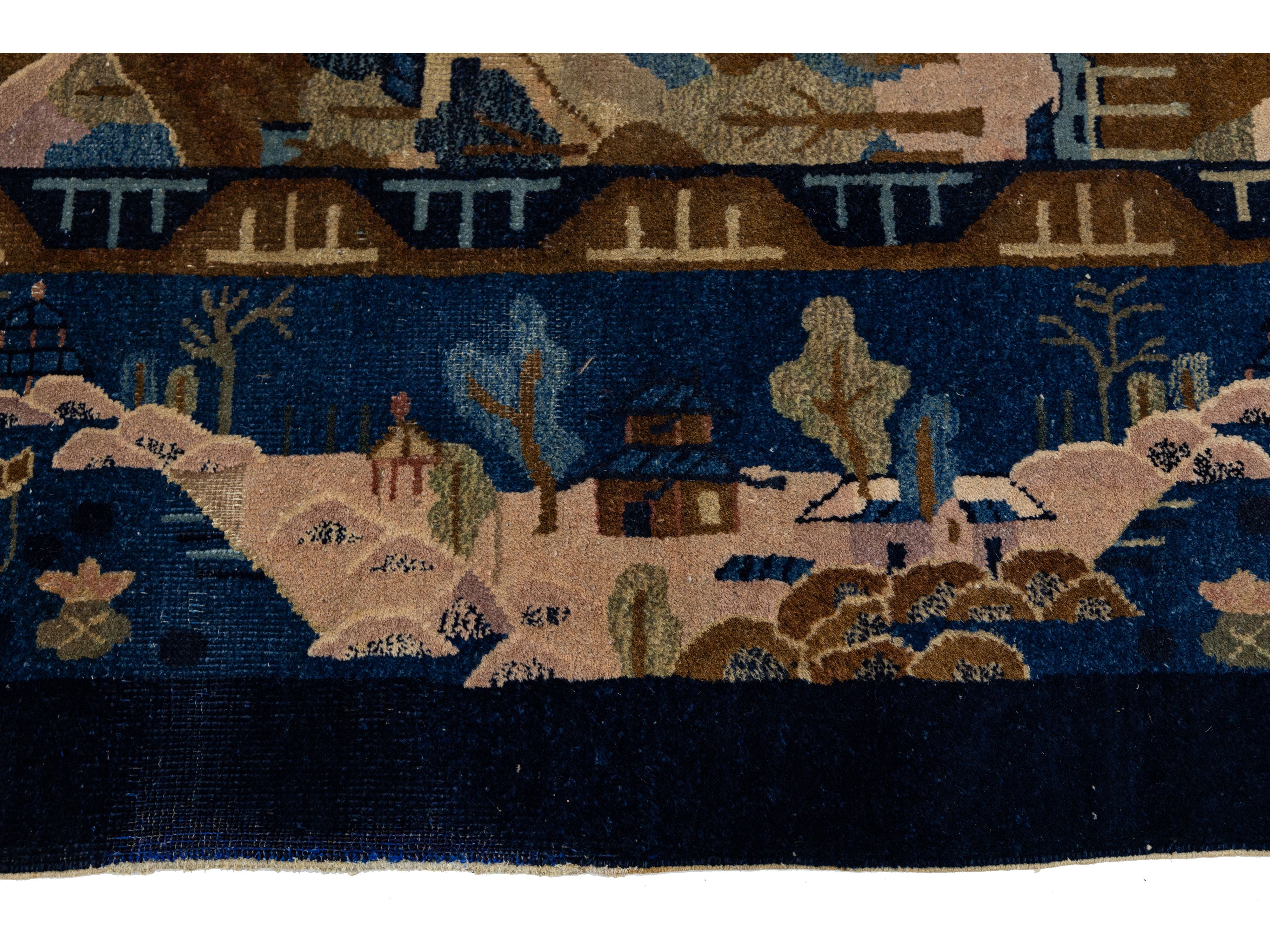 Antique Chinese Peking Wool Rug 9 X 12