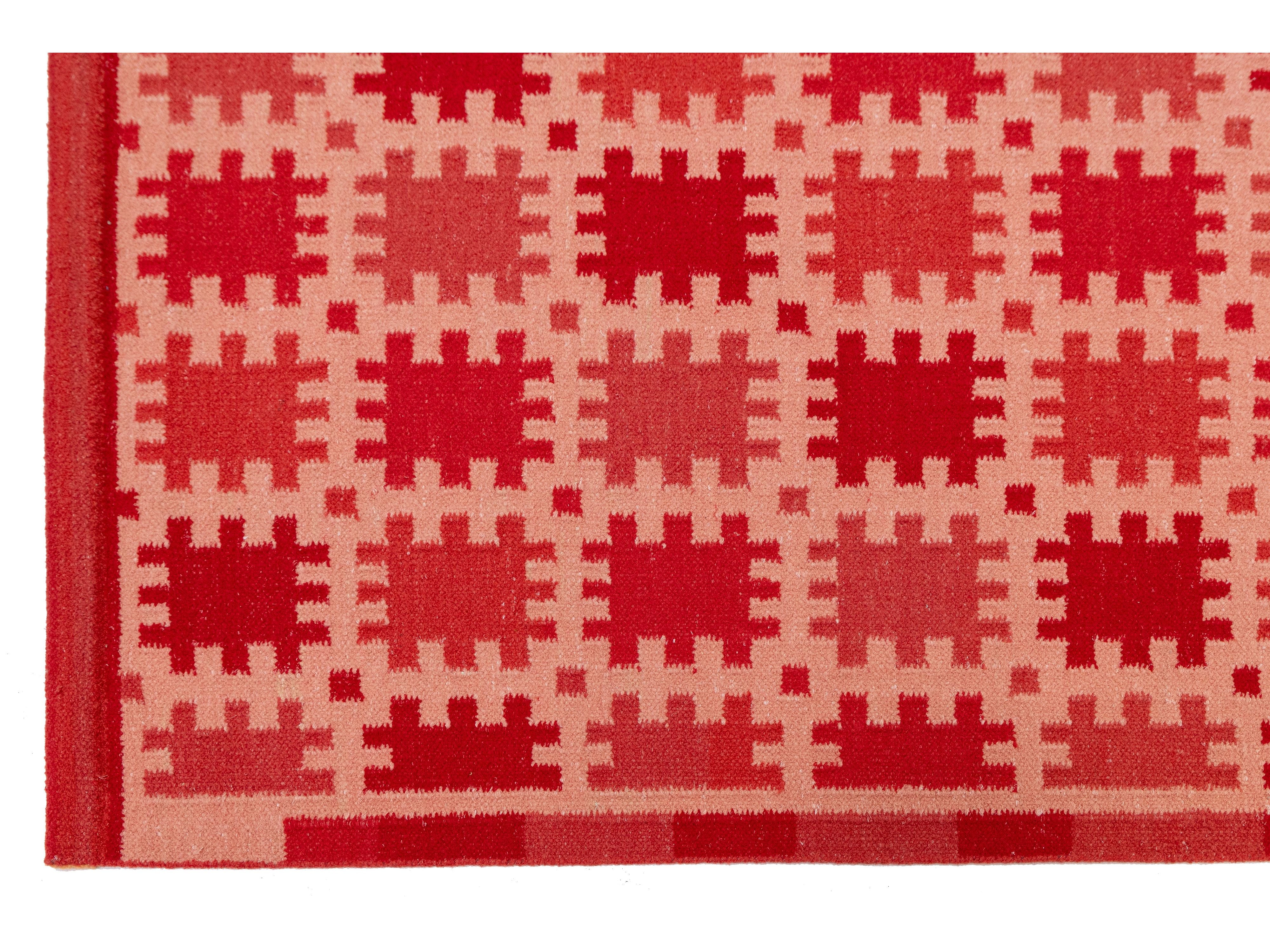 Modern Swedish Wool Rug 9 X 12