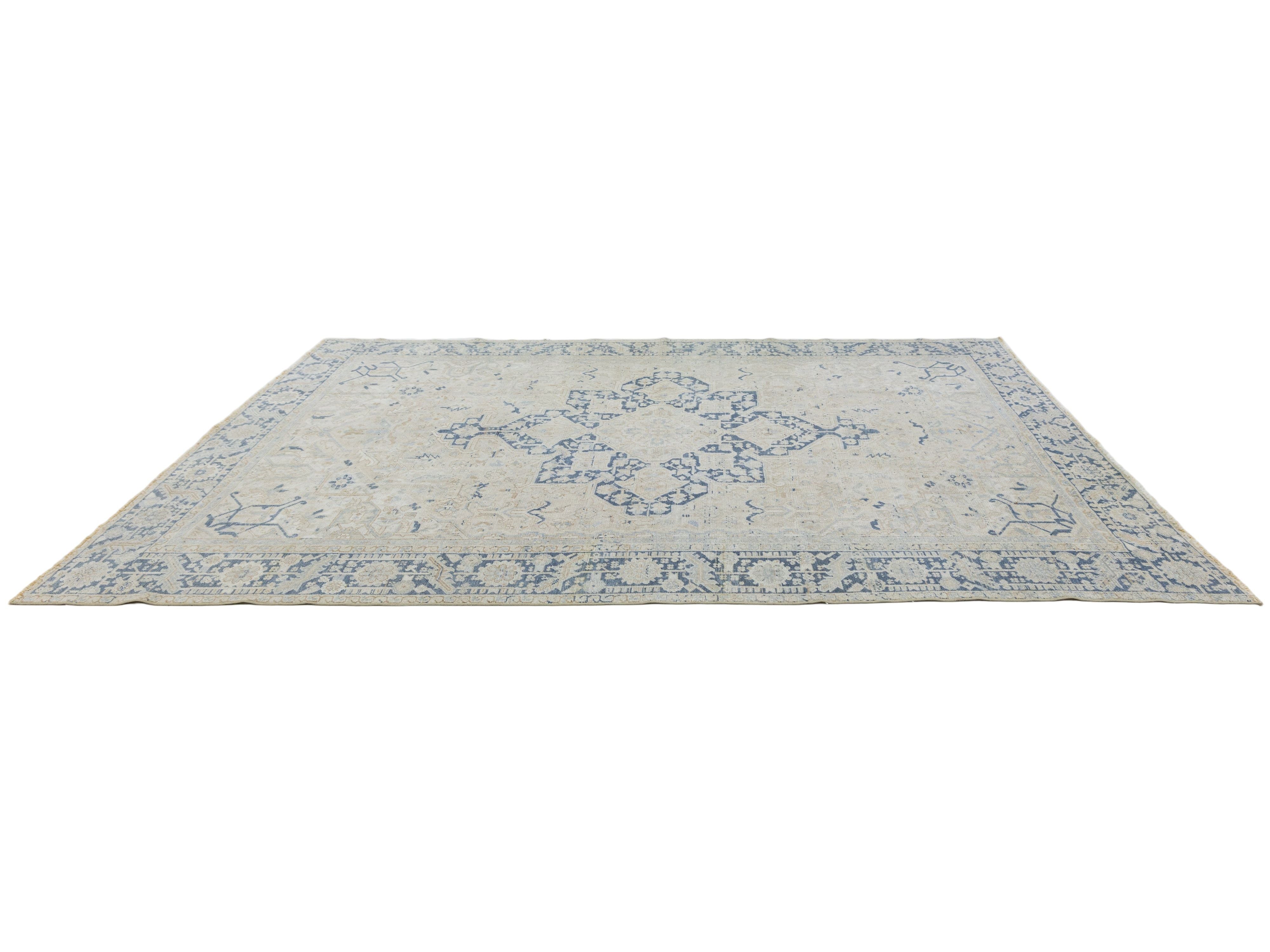 Antique Serapi Wool Rug 9 X 12