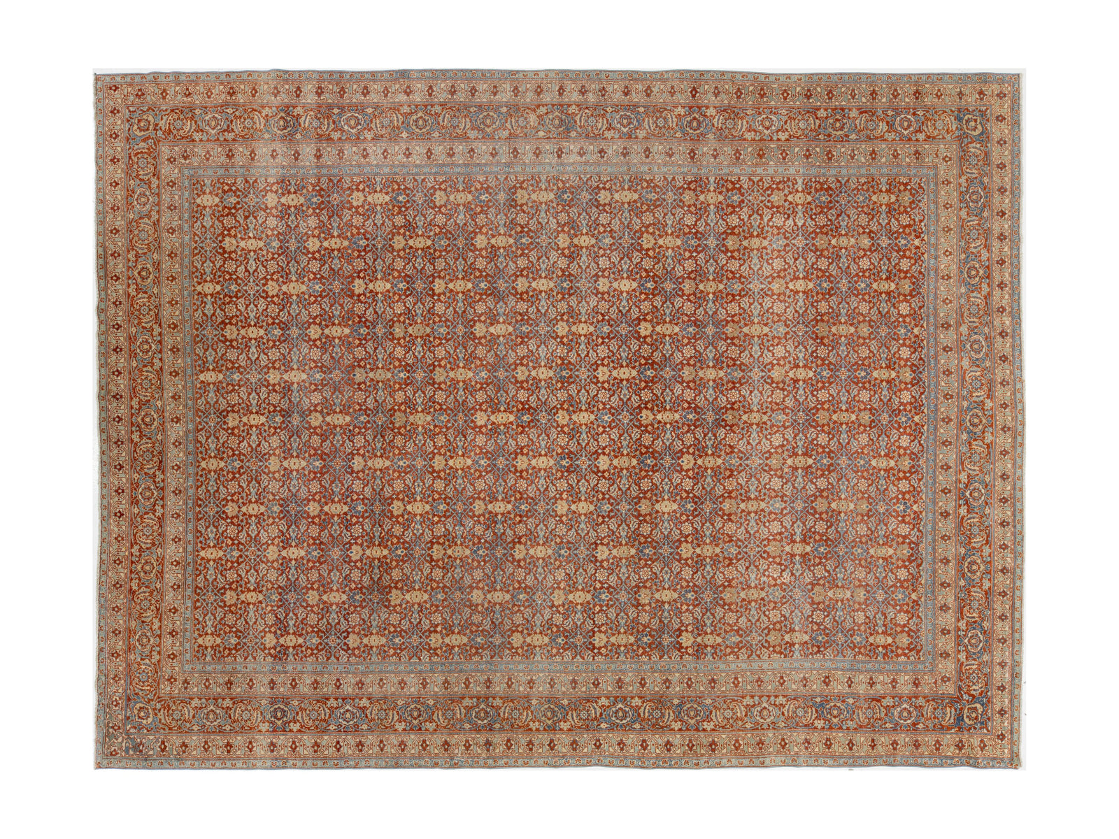 Antique Tabriz Wool Rug 10 X 13
