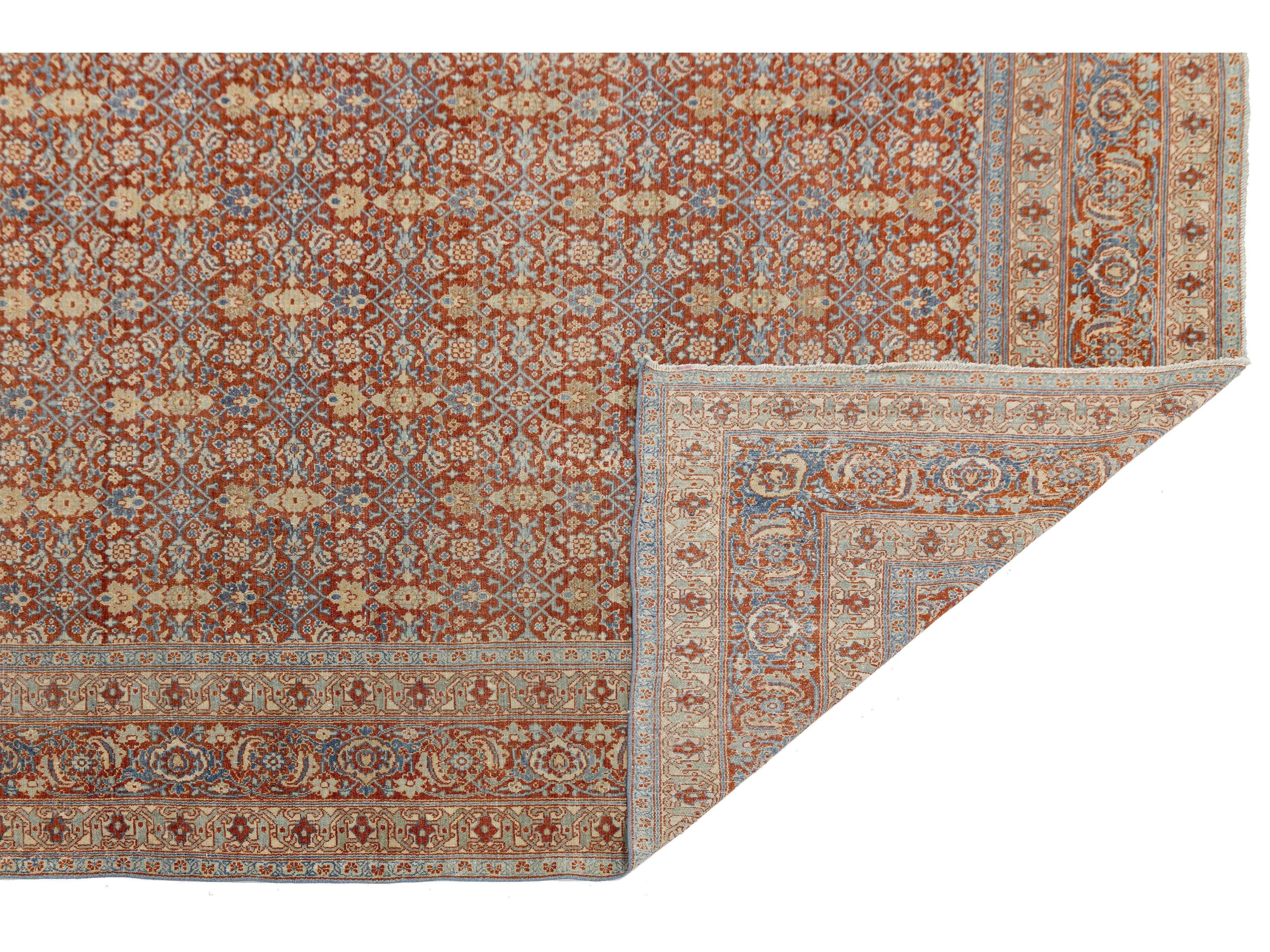 Antique Tabriz Wool Rug 10 X 13