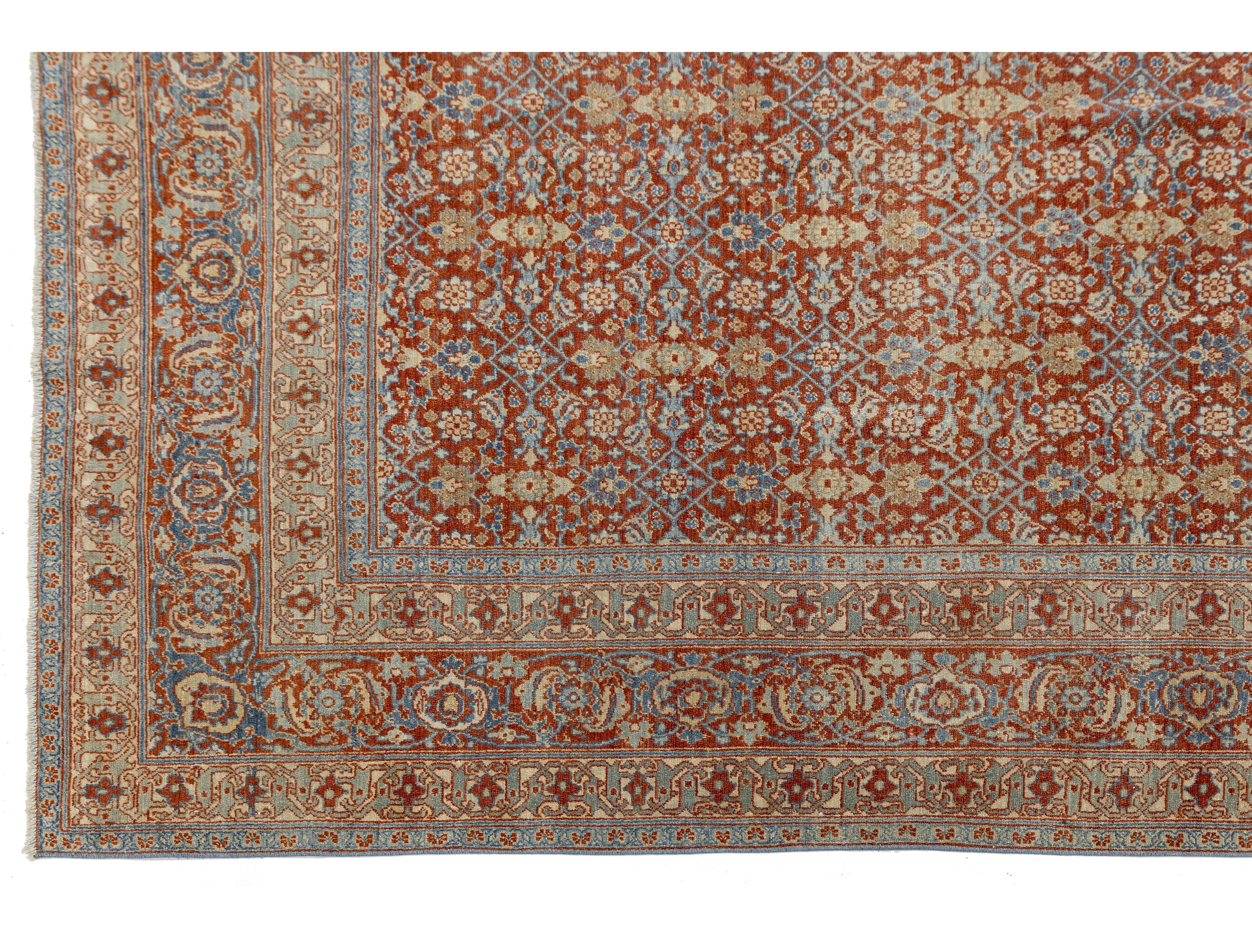 Antique Tabriz Wool Rug 10 X 13