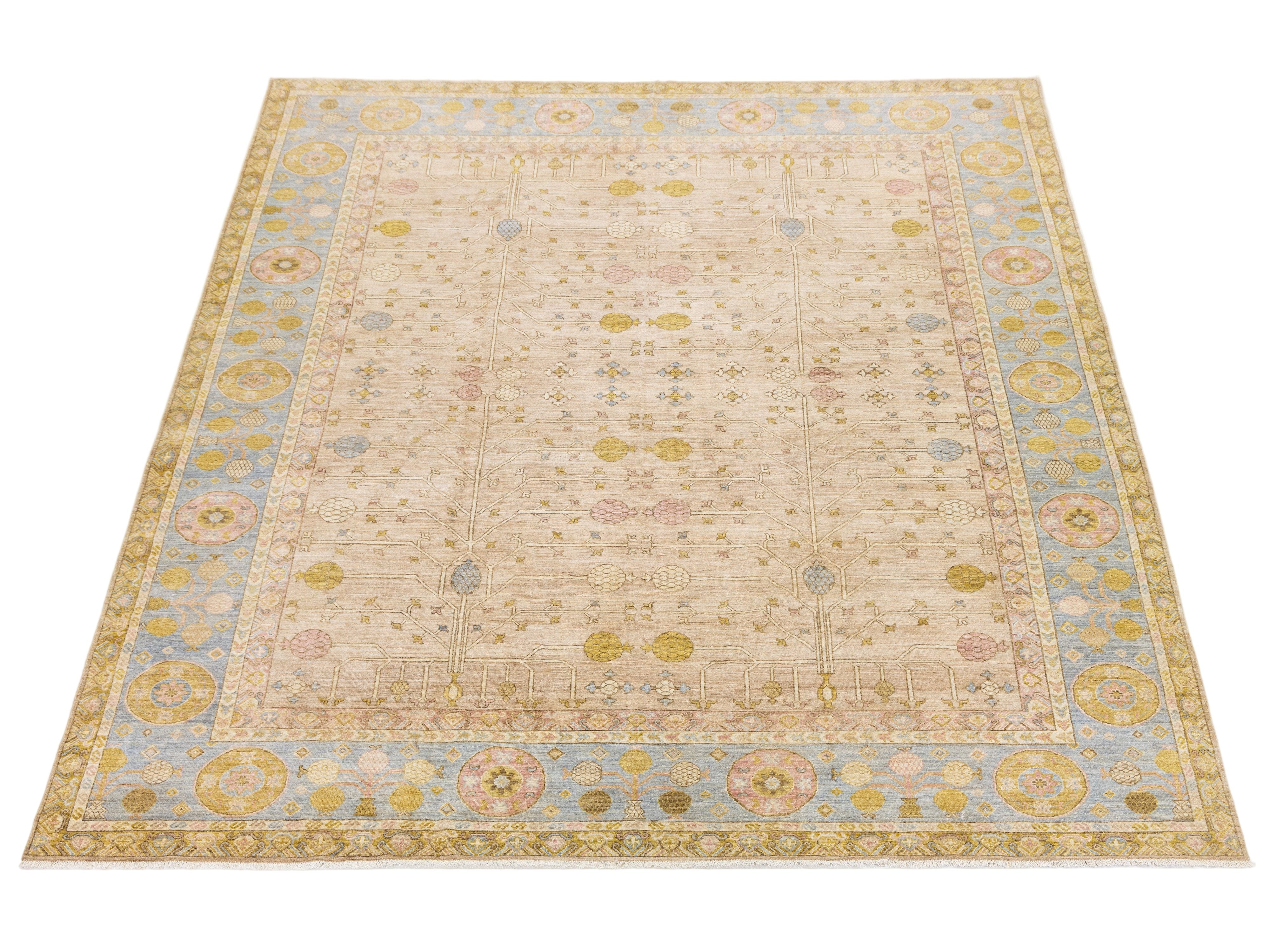 Modern Khotan Wool Rug 12 X 15