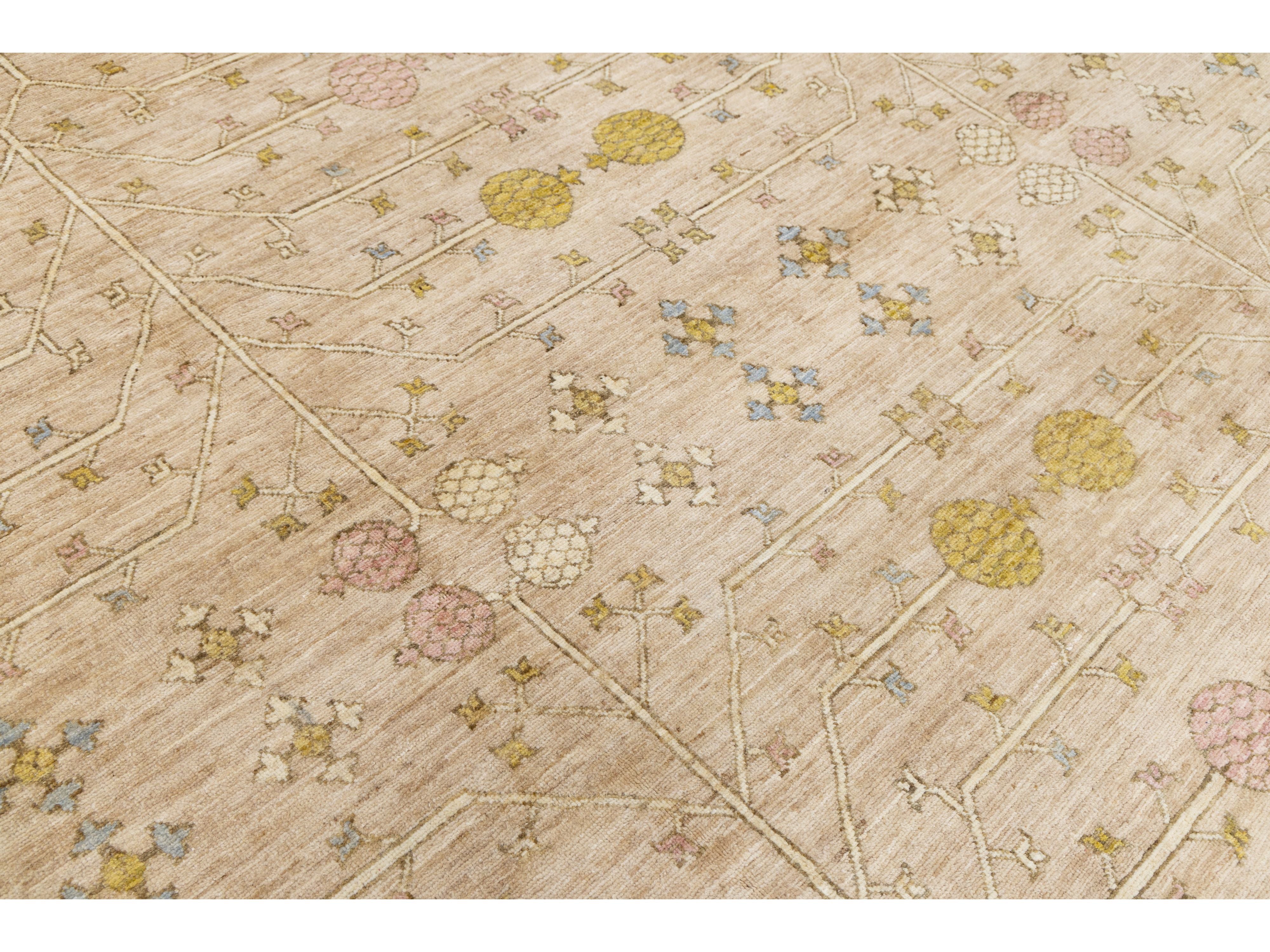 Modern Khotan Wool Rug 12 X 15