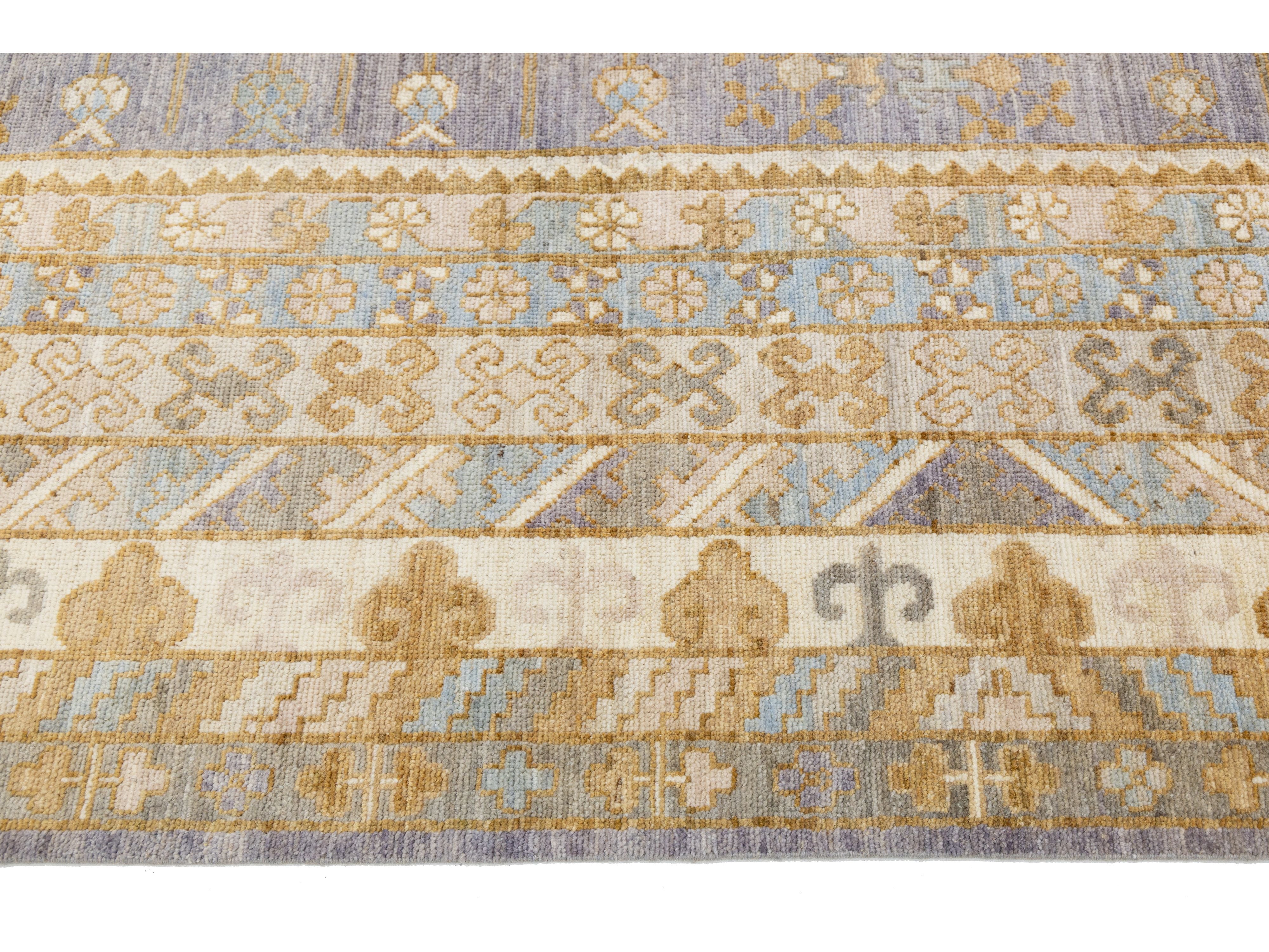 Modern Khotan Wool Rug 12 X 17