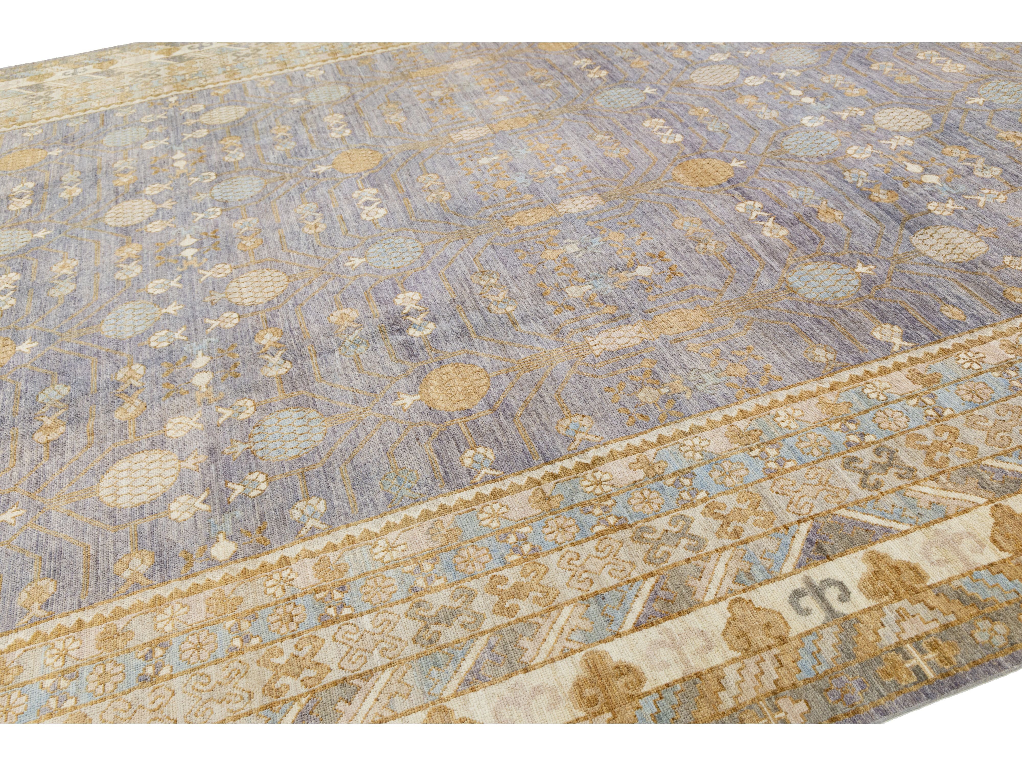 Modern Khotan Wool Rug 12 X 17
