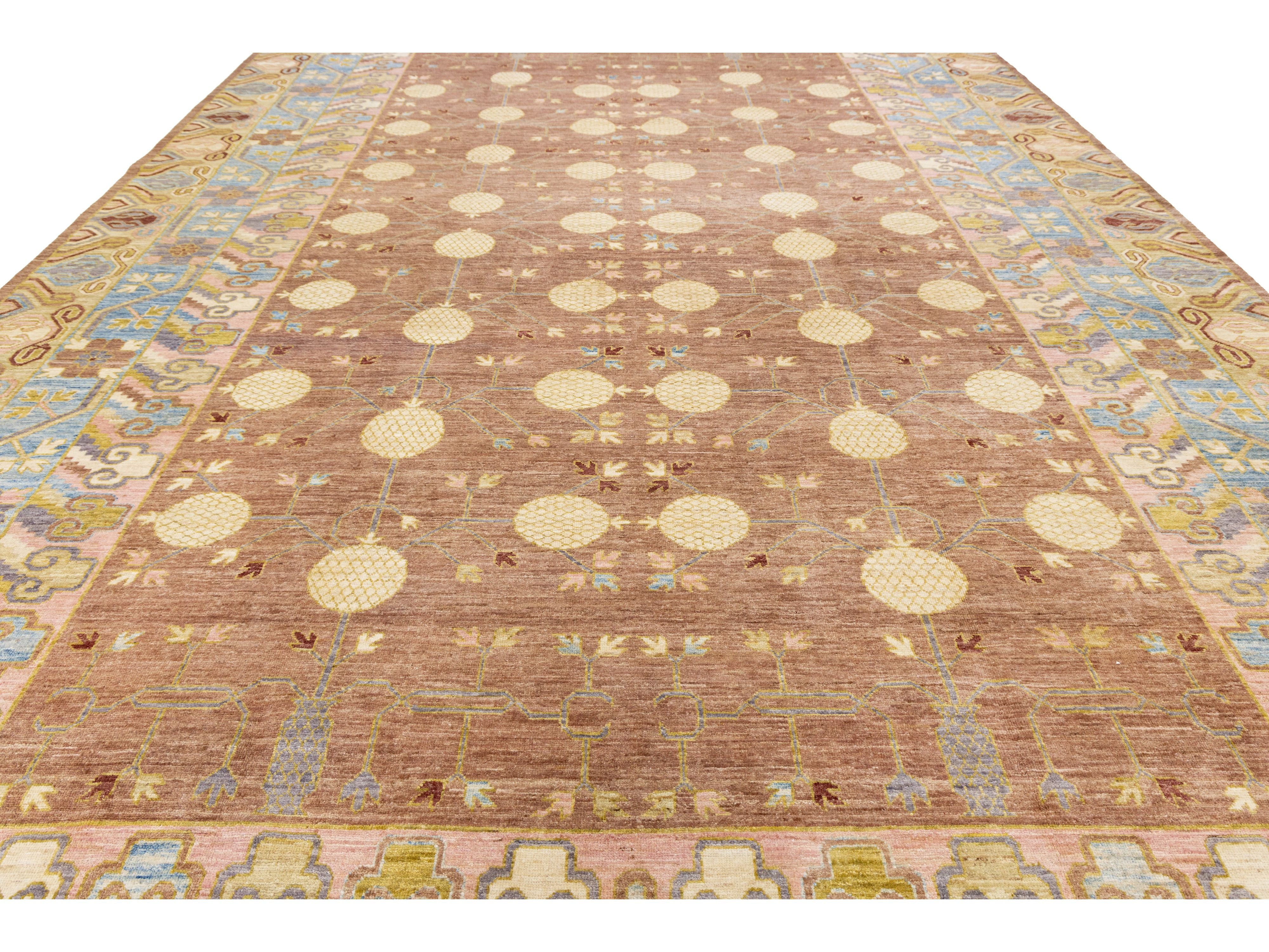 Modern Khotan Wool Rug 12 X 20