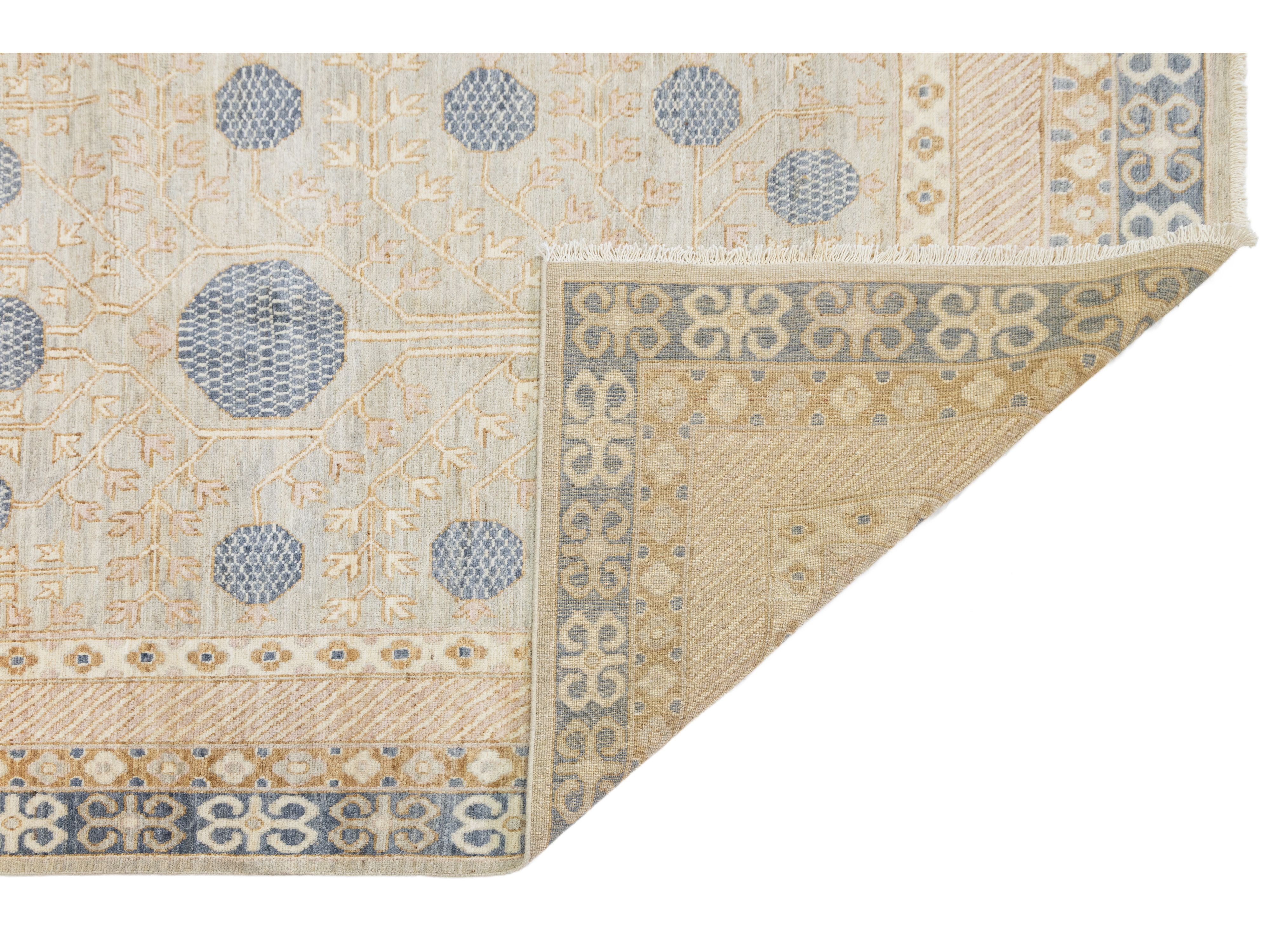 Modern Khotan Wool Rug 9 X 12