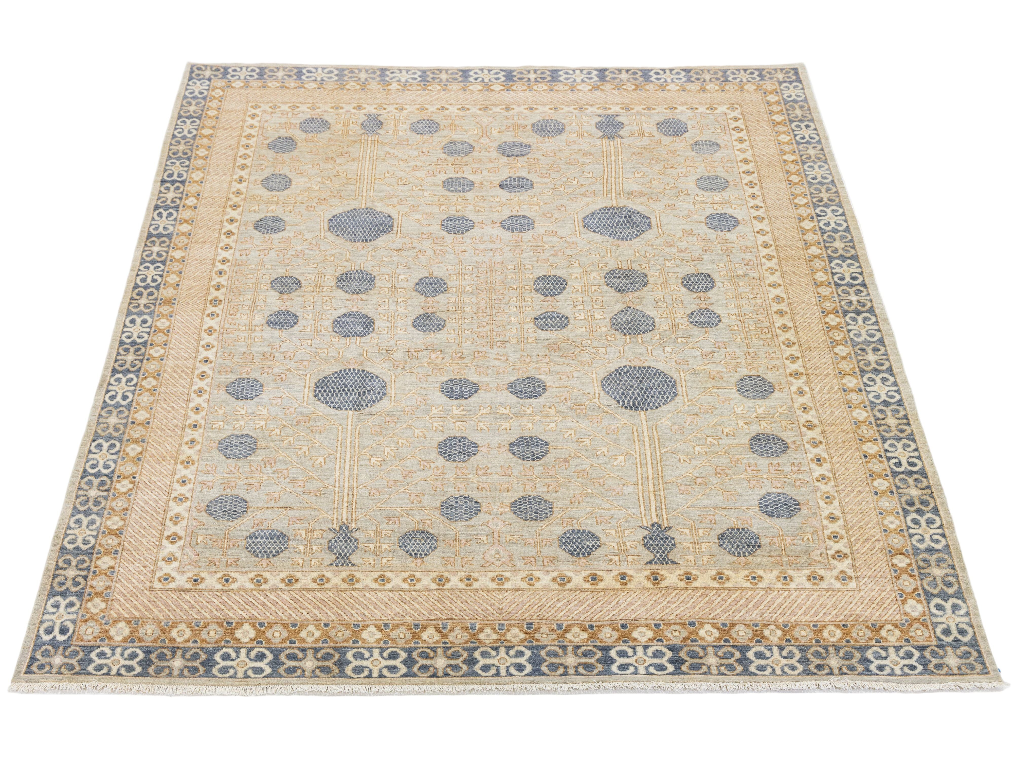 Modern Khotan Wool Rug 9 X 12