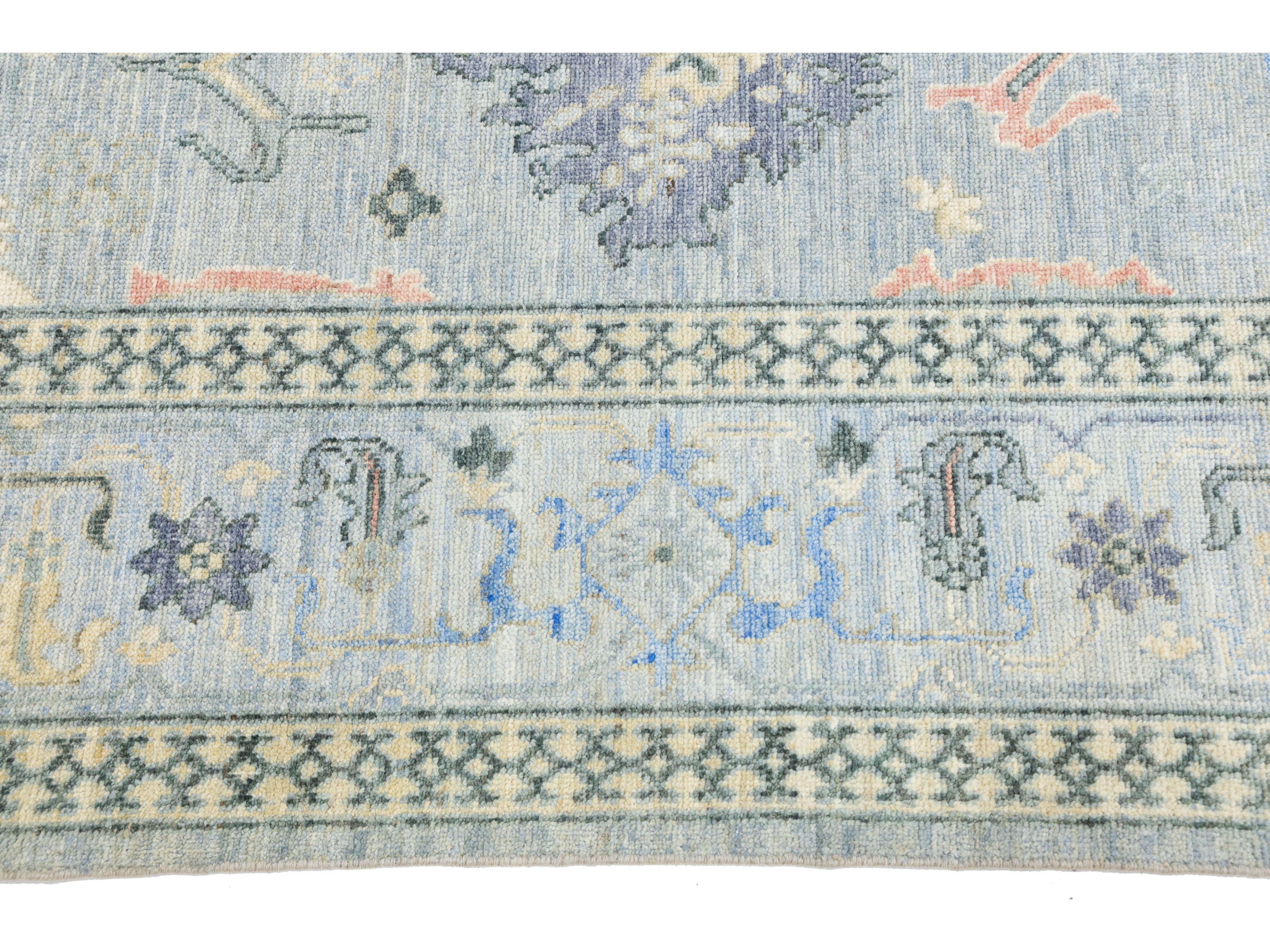Modern Oushak Wool Rug 9 X 12