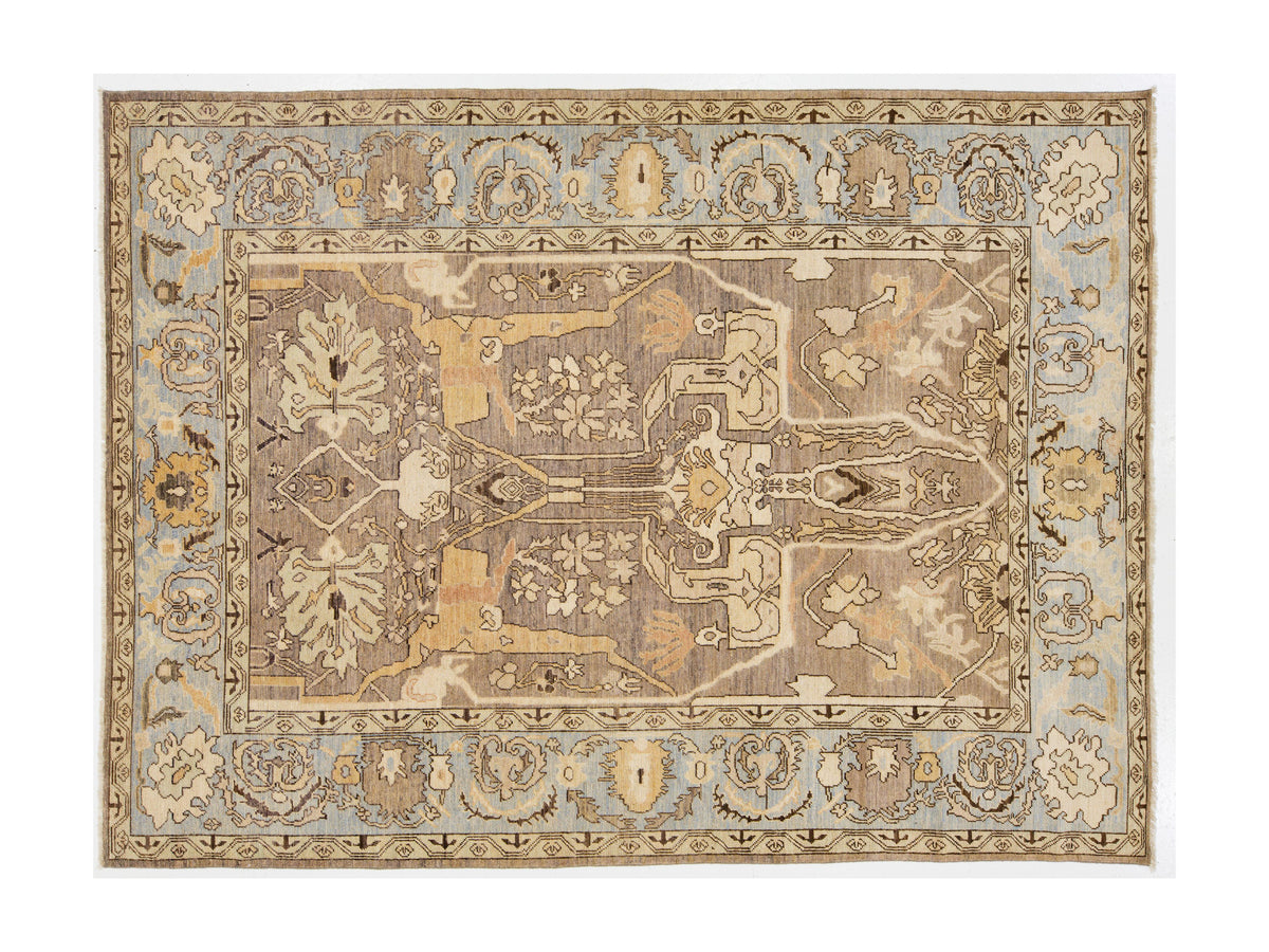 Modern Oushak Wool Rug 9 X 12