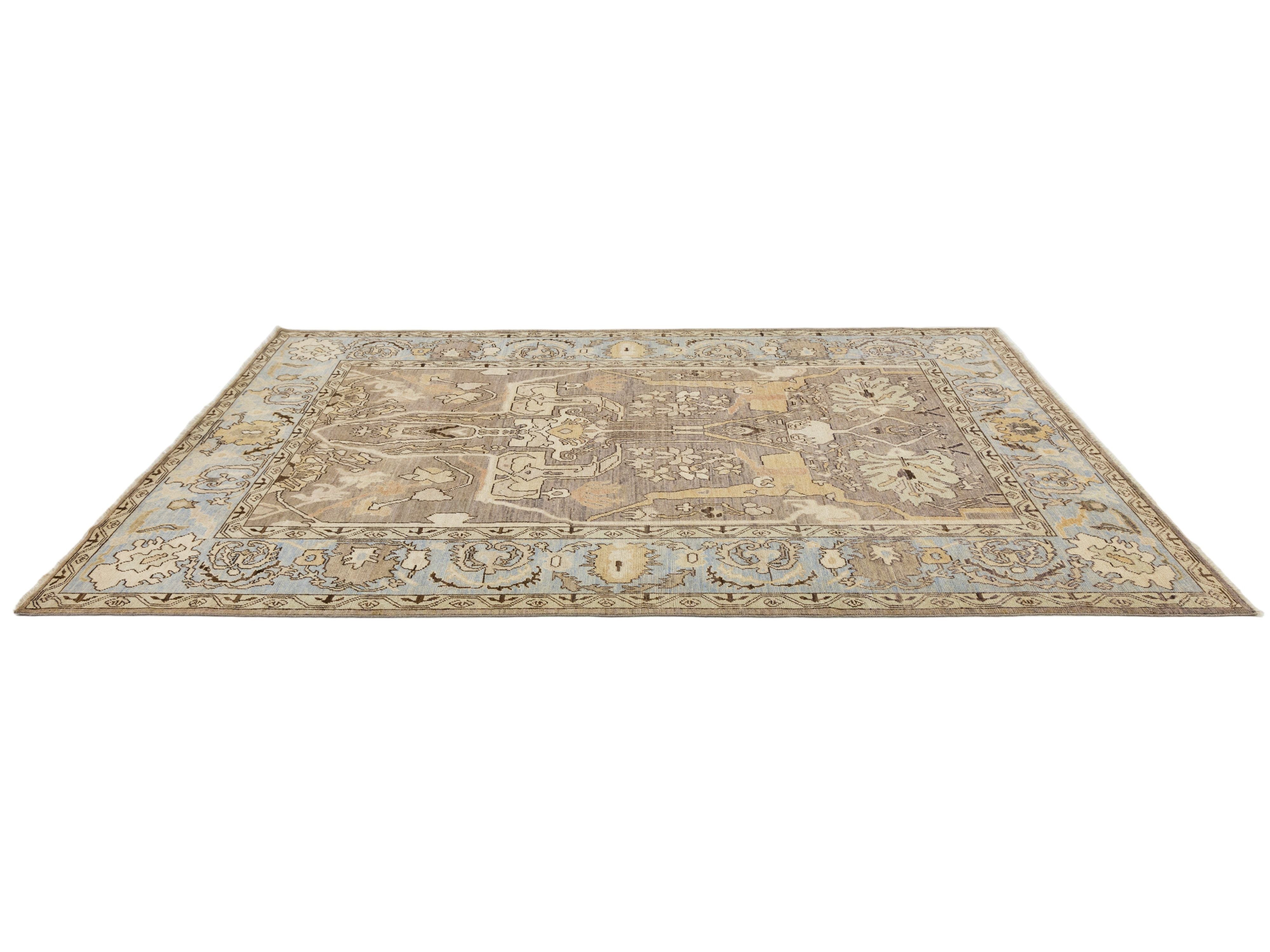Modern Oushak Wool Rug 9 X 12