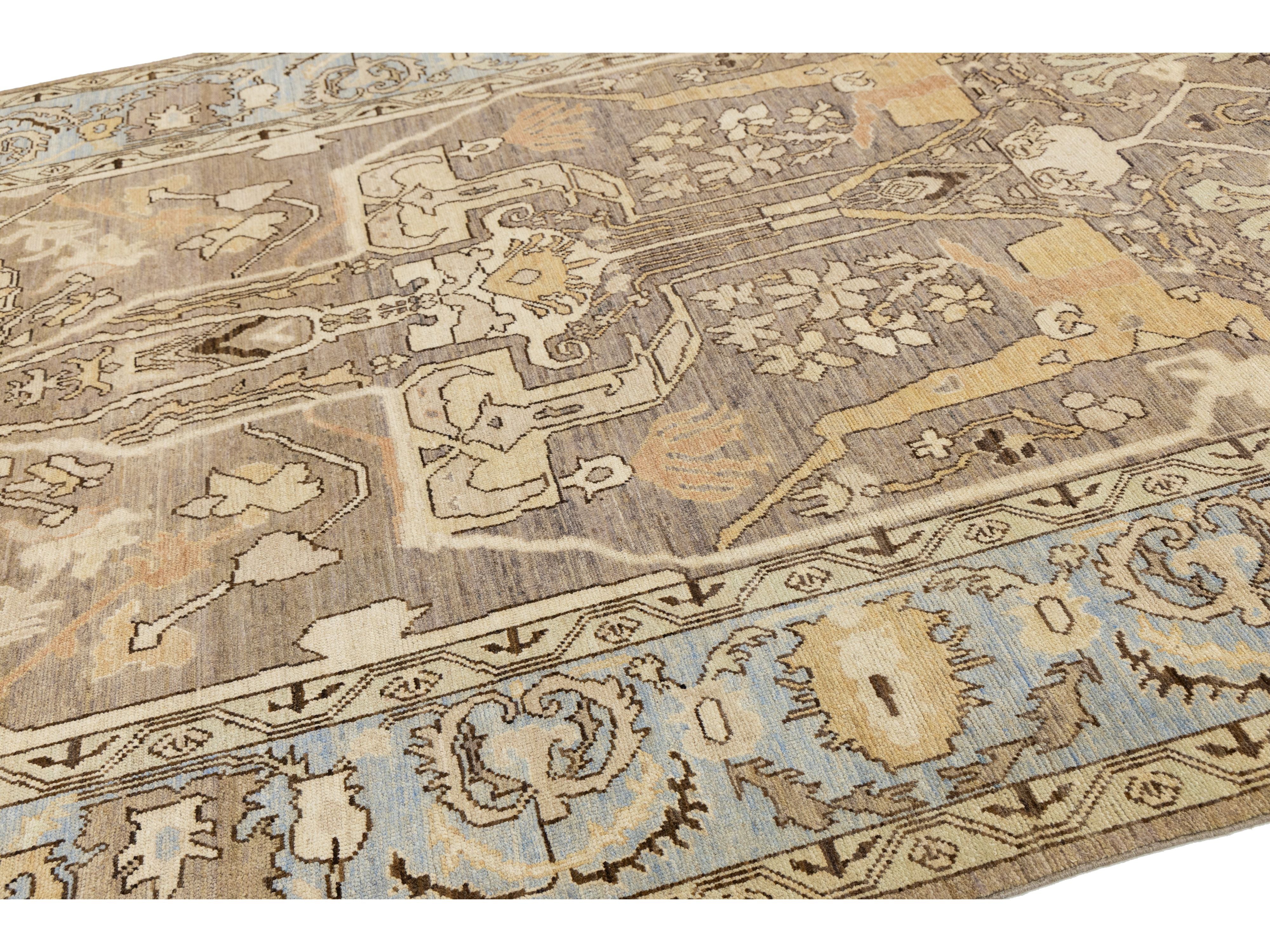 Modern Oushak Wool Rug 9 X 12