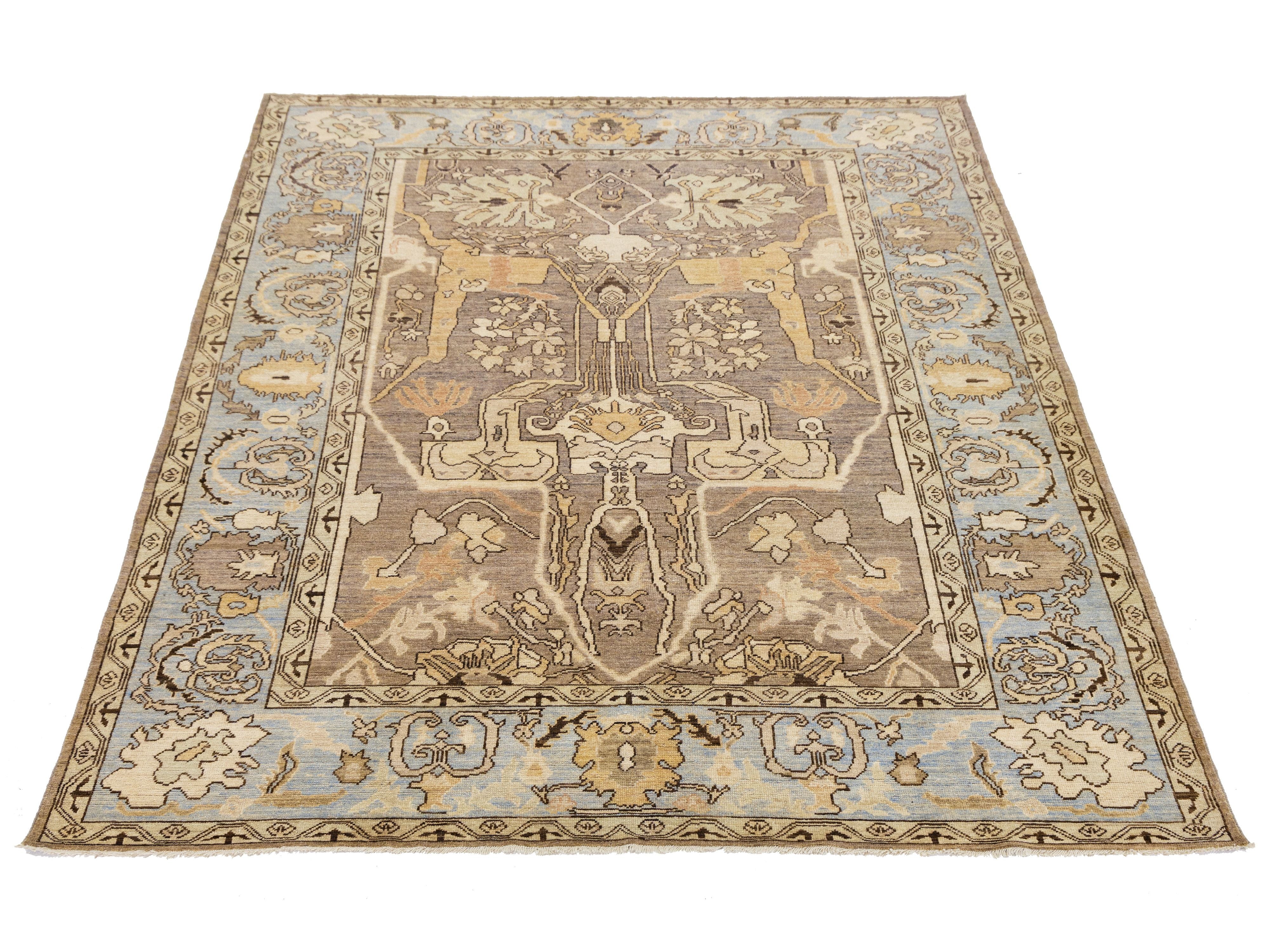 Modern Oushak Wool Rug 9 X 12