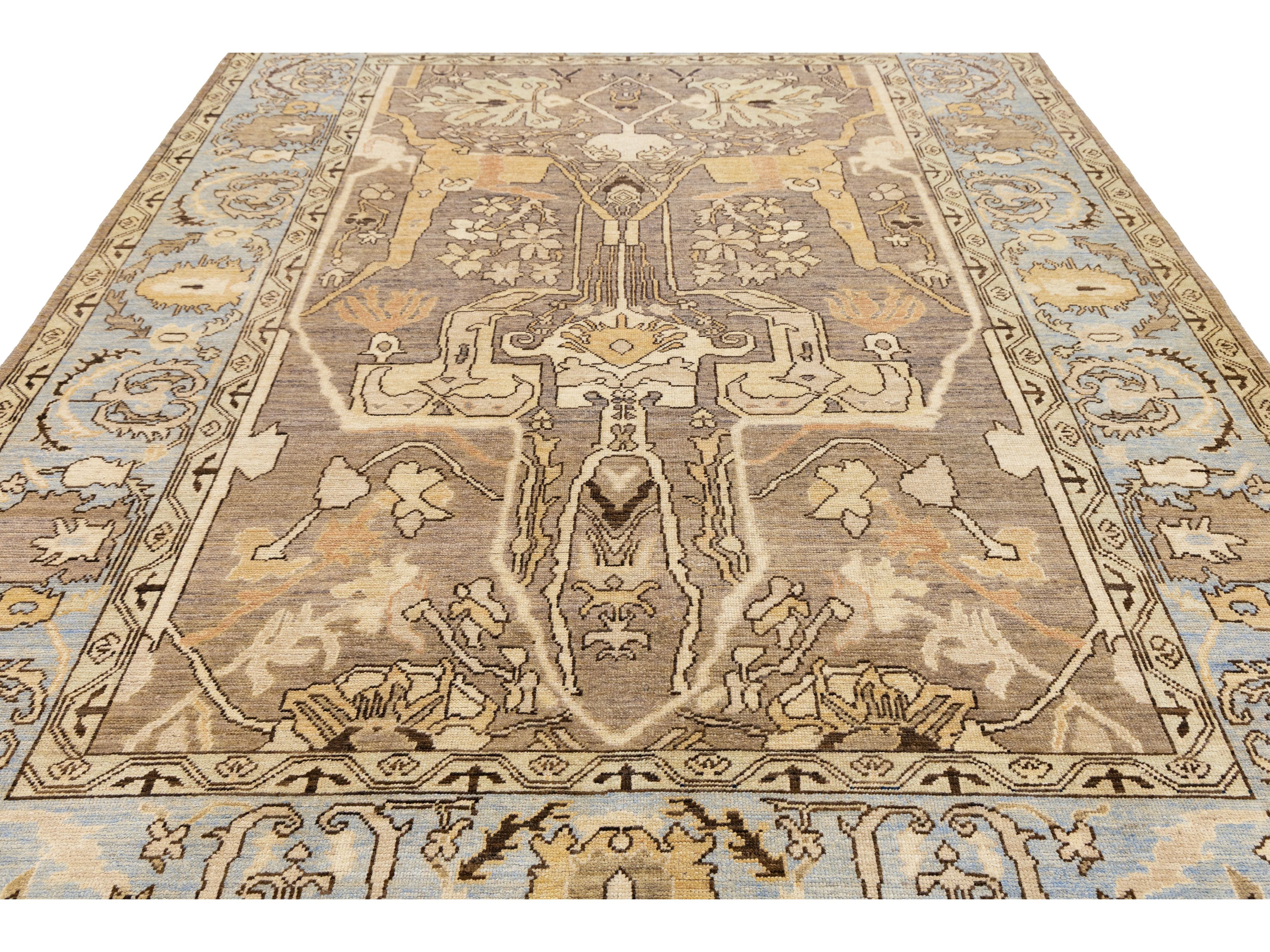 Modern Oushak Wool Rug 9 X 12