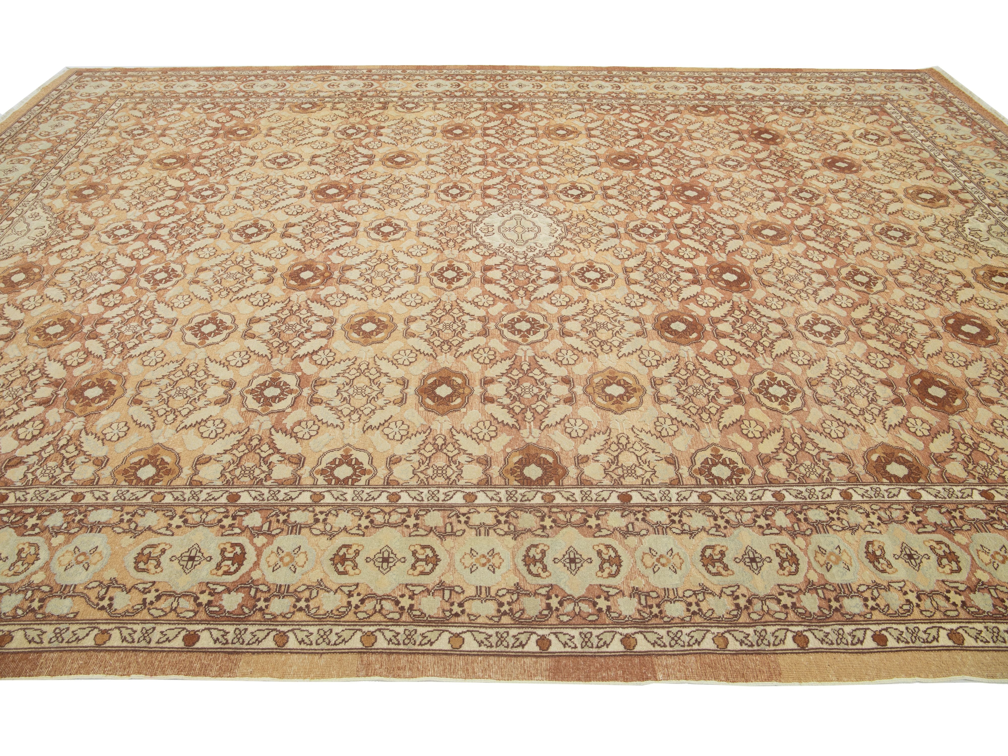 Vintage Agra Wool Rug 10 X 14